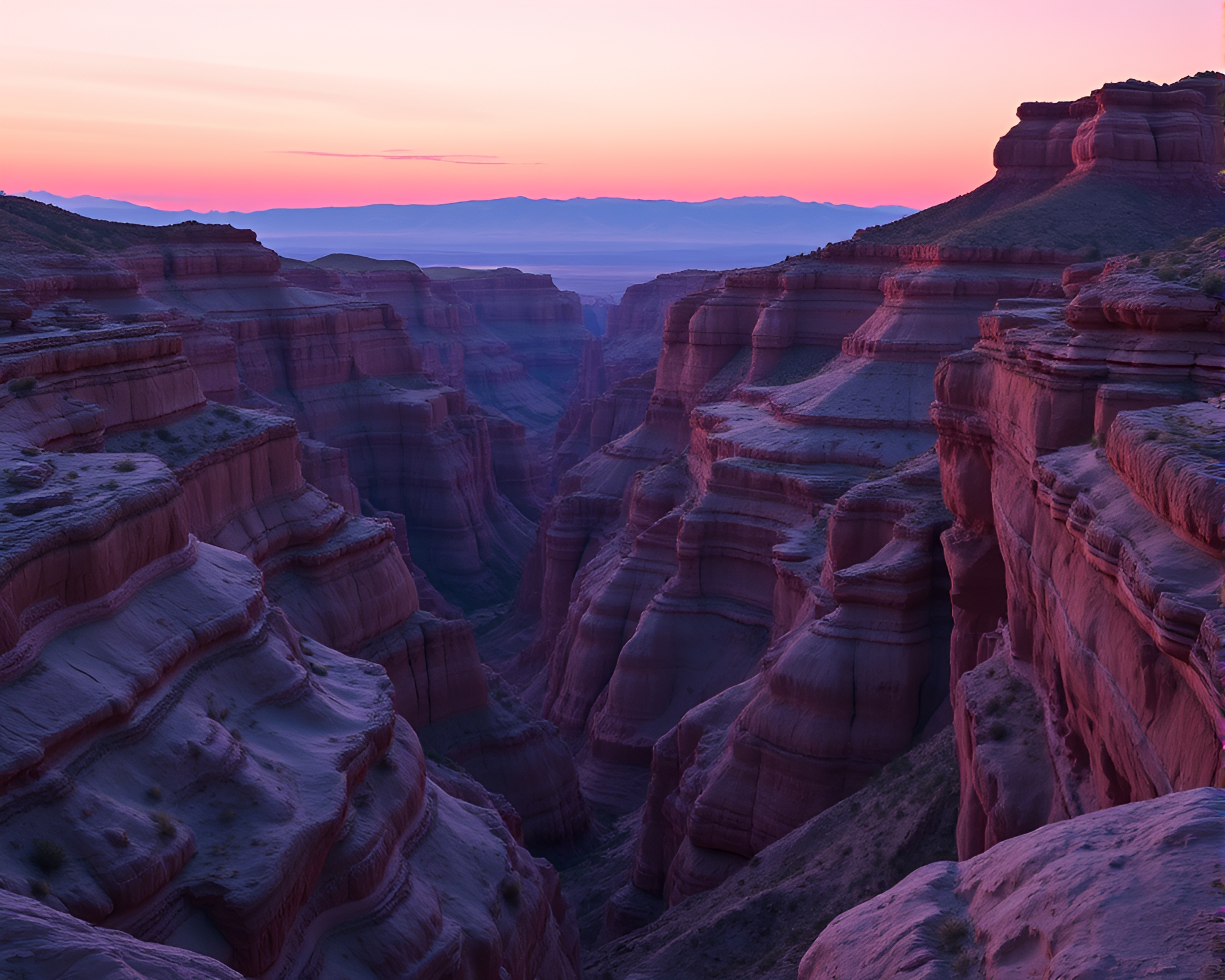 Twilight Serenity in Obsidian Canyon – free AI stock image