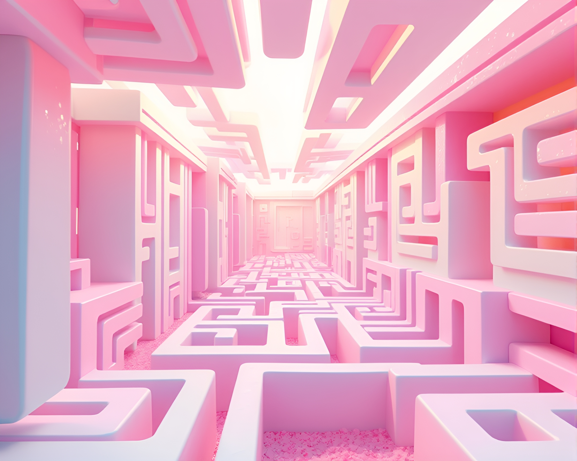 Pastel Candy-Colored Serene Maze Vector Illustration – free AI stock image