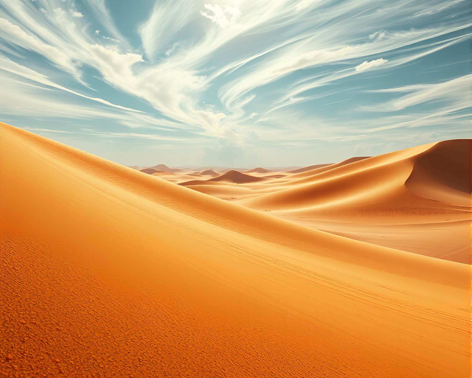 Futuristic metallic desert with detailed texture and swirling sands