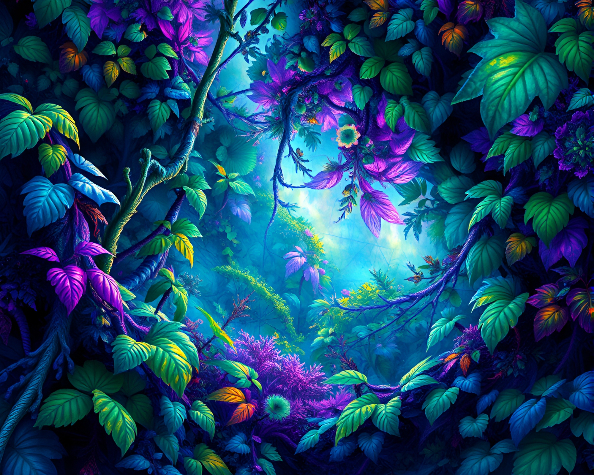 Mesmerizing Fractal Jungle Captivates with Vibrant Galvanizing Colors – free AI stock image