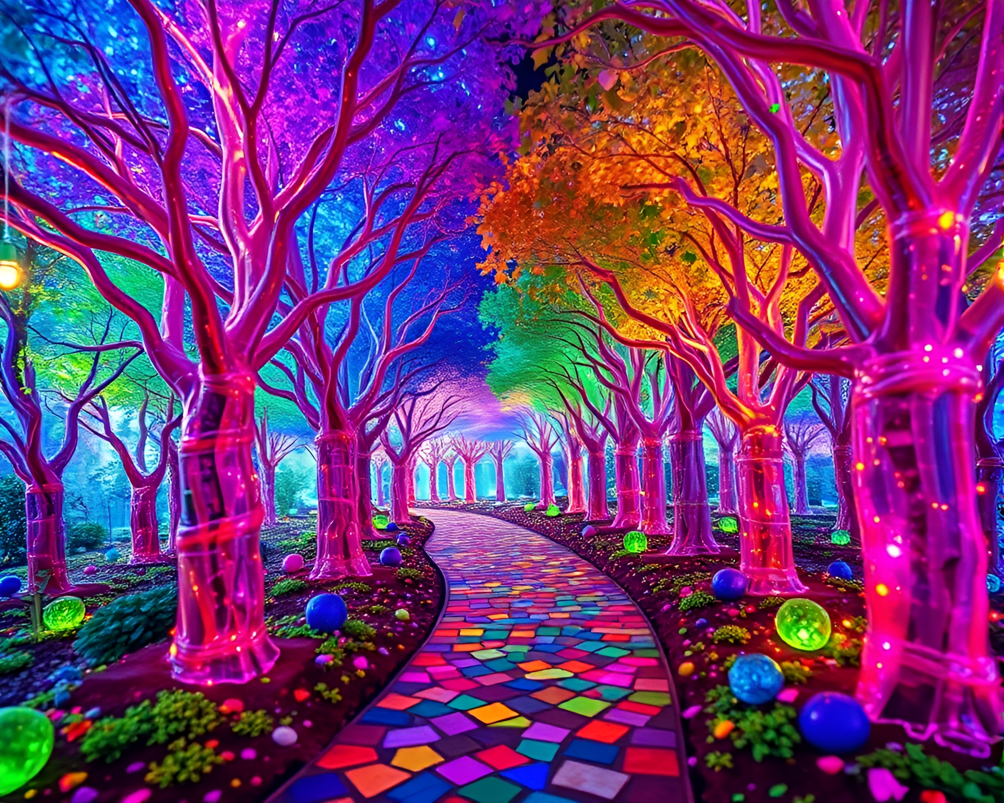 Iridescent Silicon Crystal Forest Sparkles in Sunlight – free AI stock image