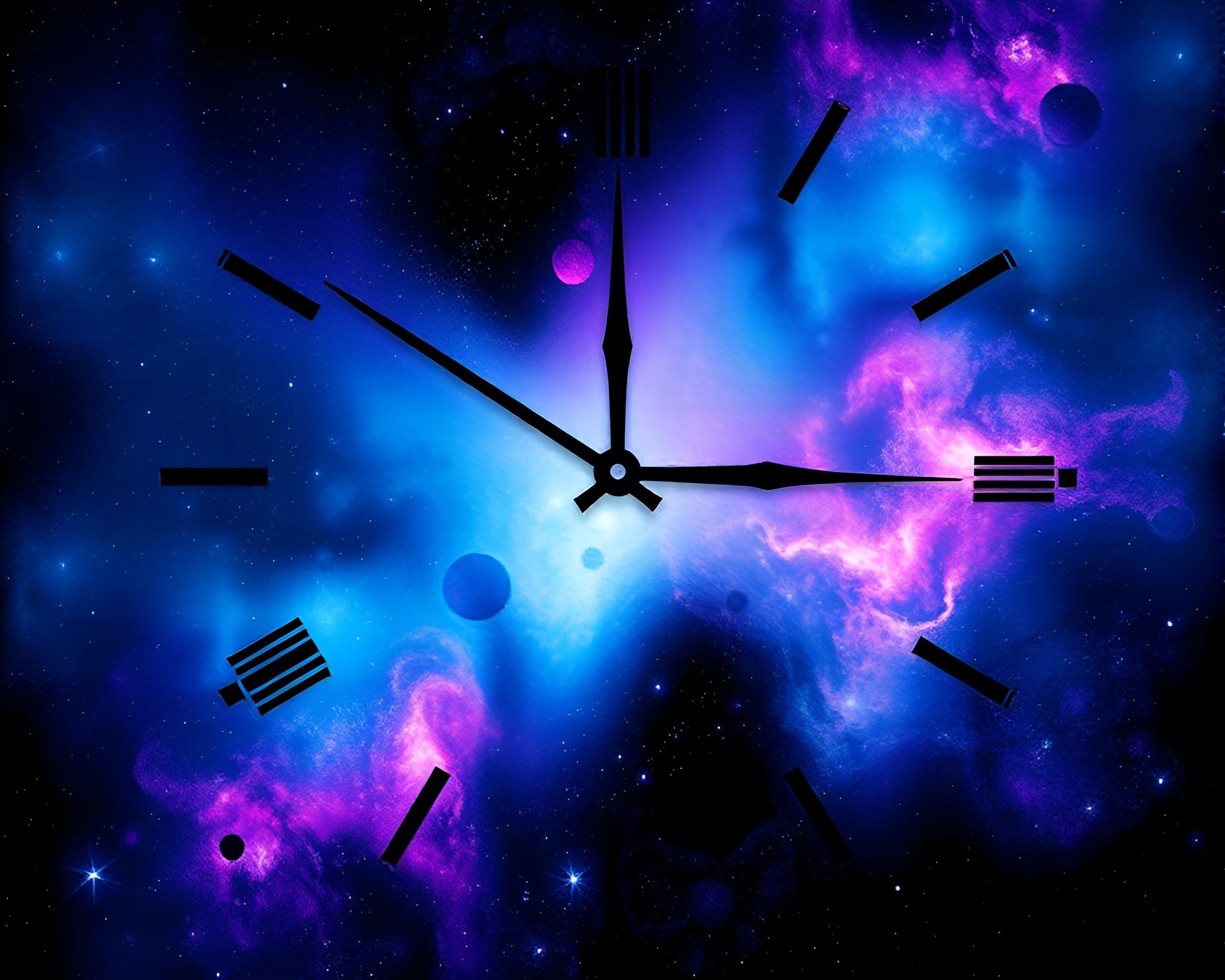 Celestial Cosmic Clock Face with Intricate Patterns – free AI stock image