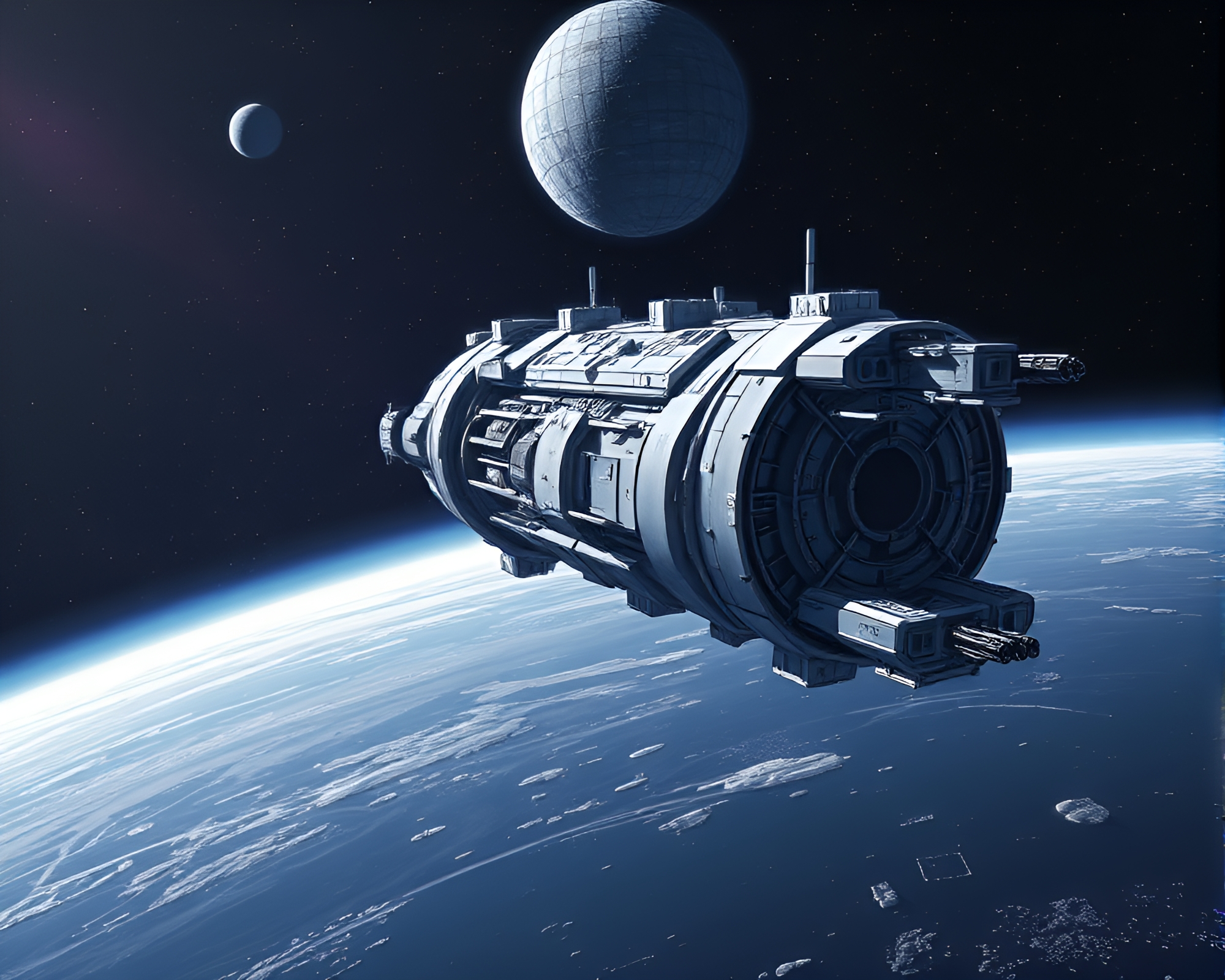 Eerie Abandoned Space Station Drifting in Cosmos – free AI stock image