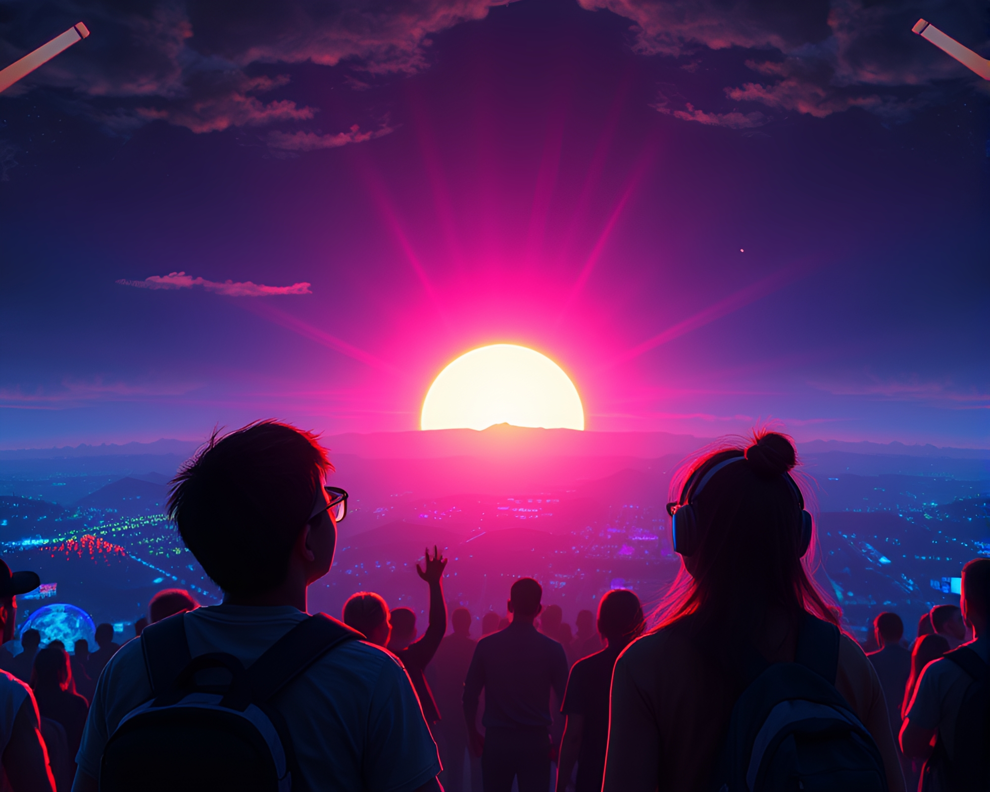 Stunning Solar Flare Illuminates Futuristic Gaming Experience – free AI stock image