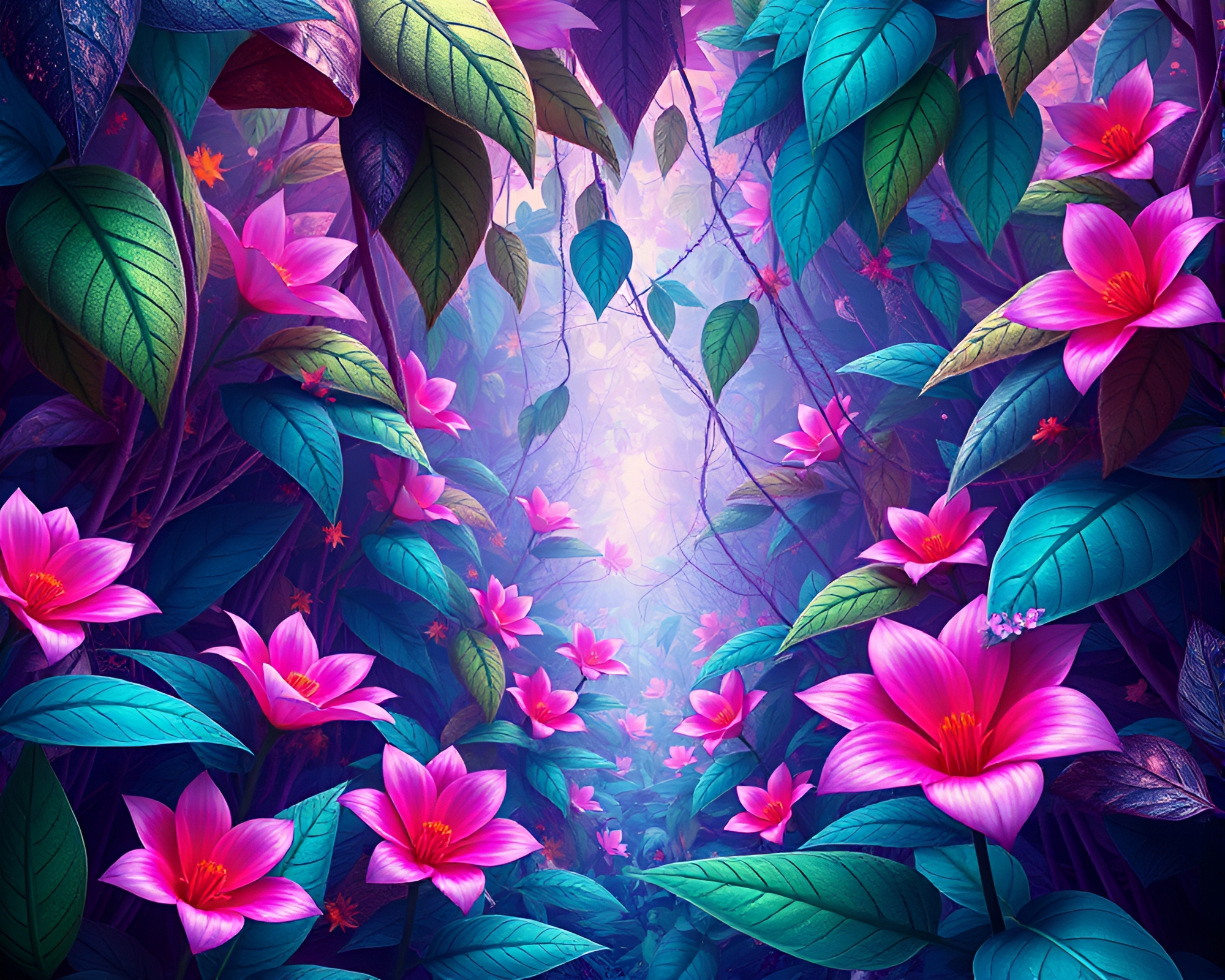 Surreal Fractal Jungle: A Mesmerizing Visual Delight – free AI stock image