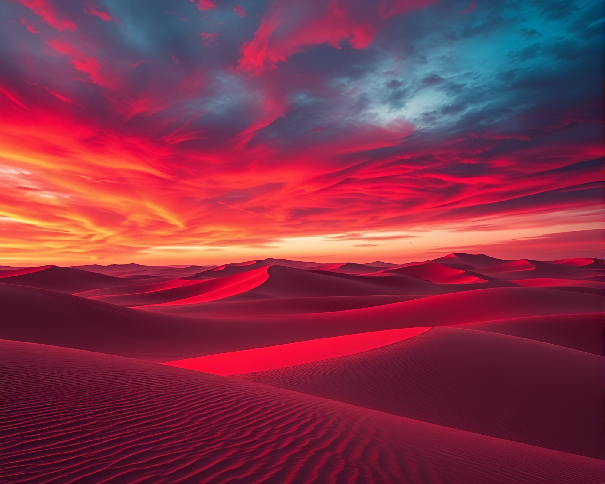 Ethereal Coral Sand Dunes at Dusk – free AI stock image