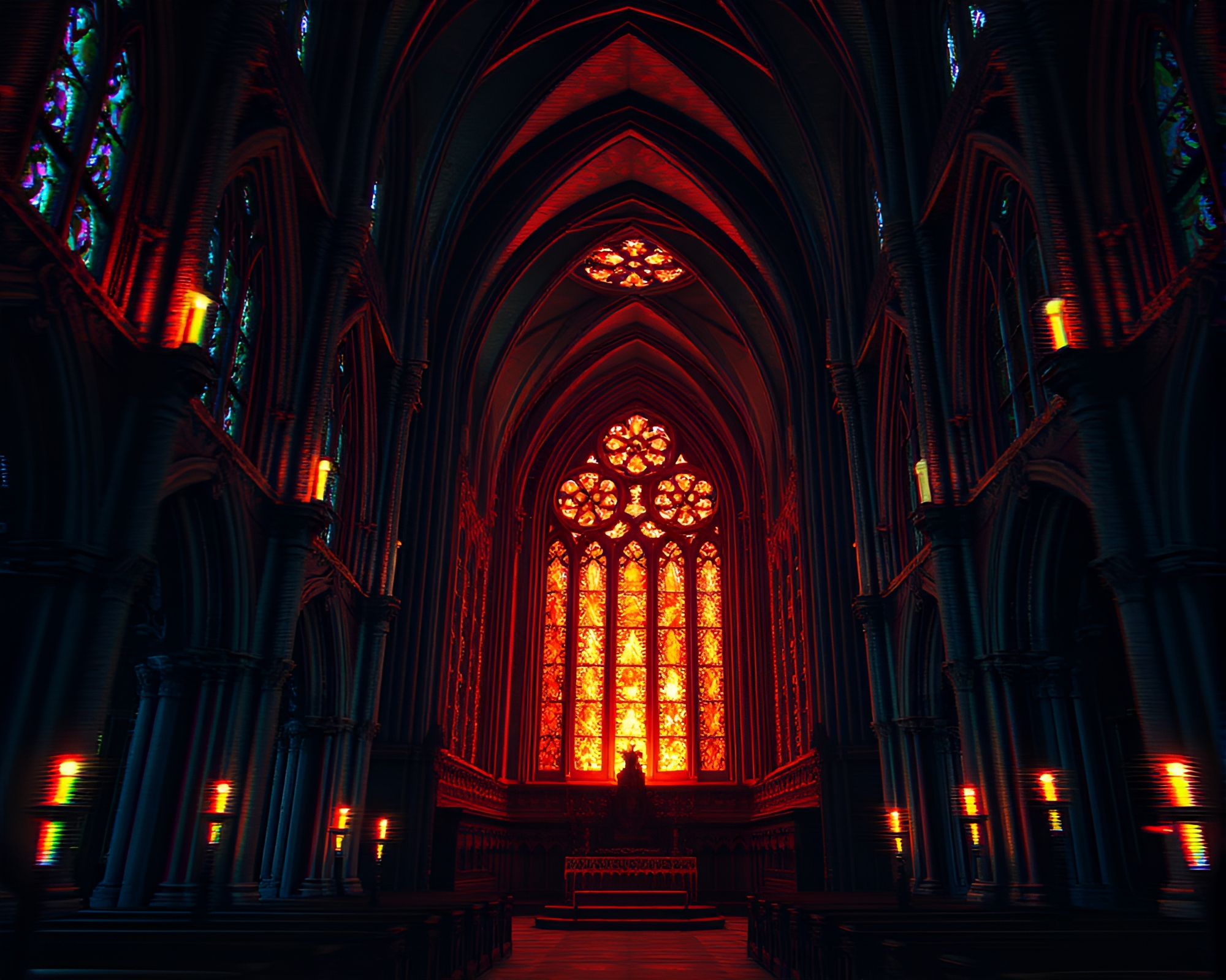 8-bit Gothic Cathedral Glitch Art – free AI stock image