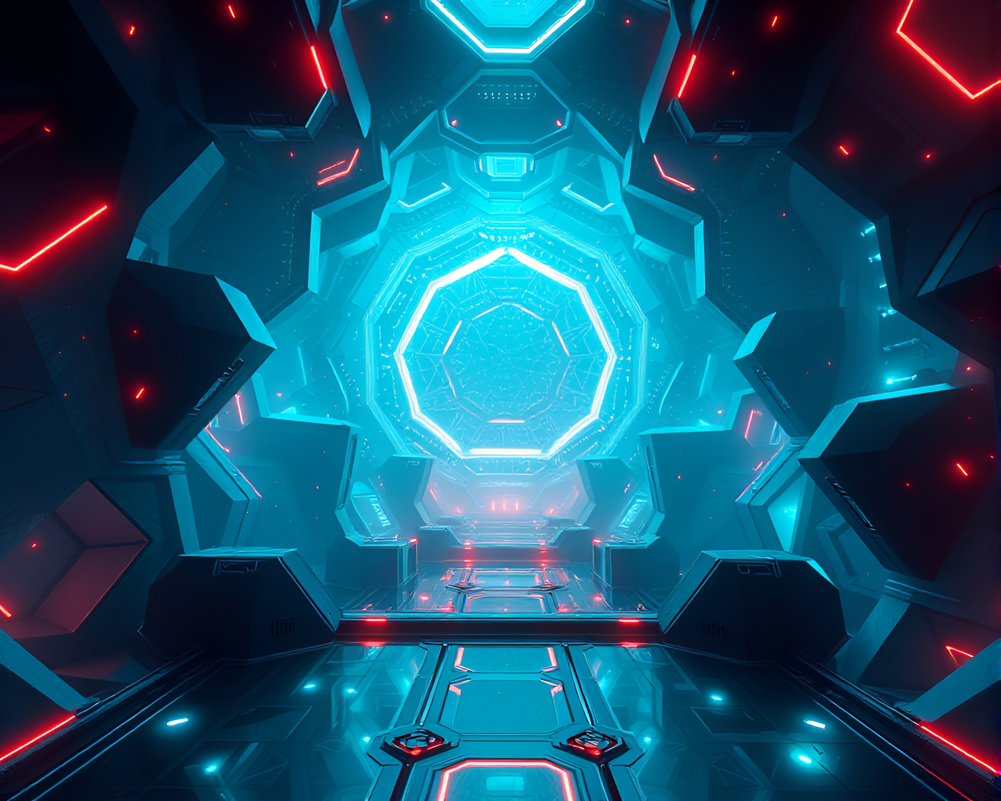Futuristic Virtual Landscape: A Neon Dreamscape Experience – free AI stock image