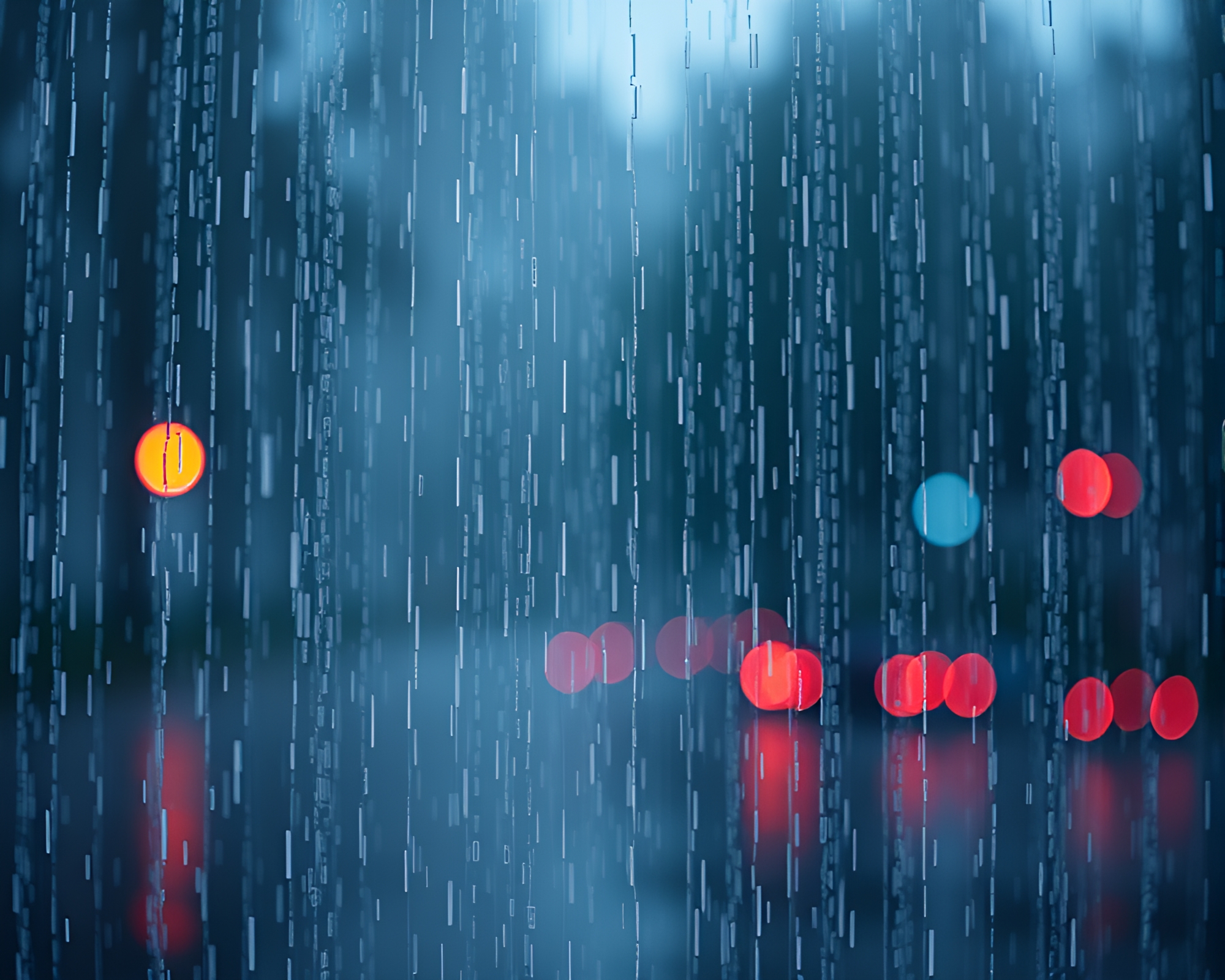 Surreal Binary Code Rain Creating Impressionistic Dream – free AI stock image