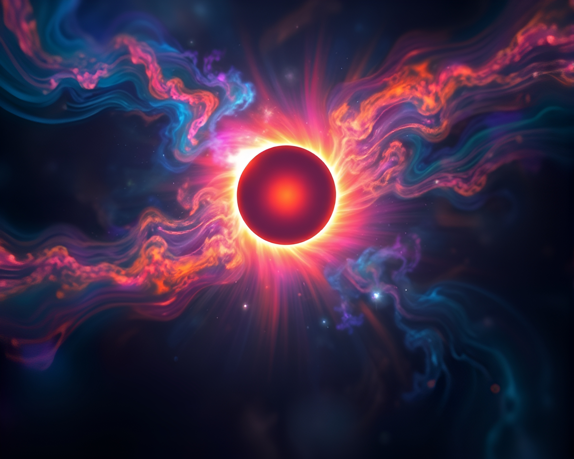 Vibrant Solar Eclipse Abstract Display of Energy – free AI stock image