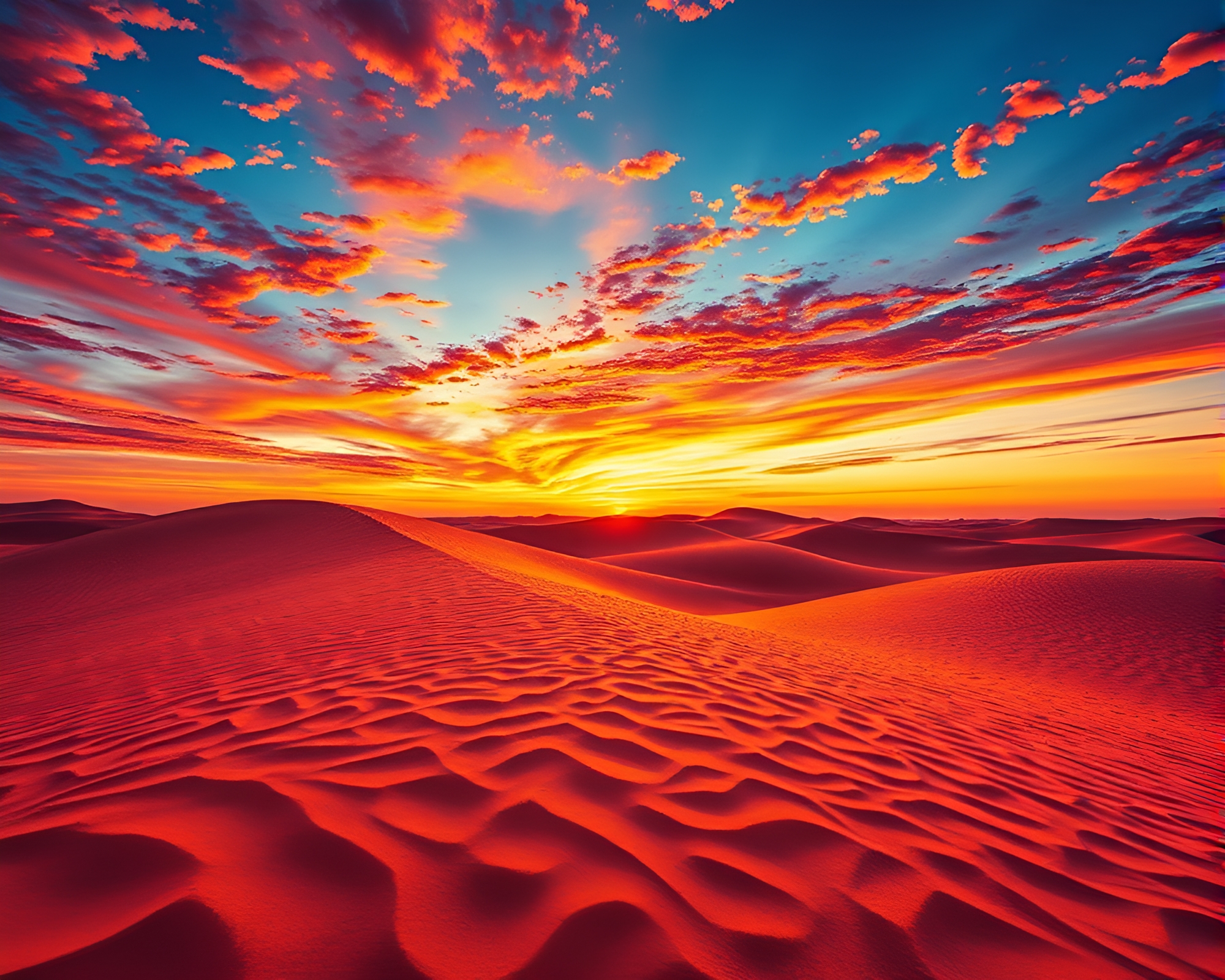 Art Deco Coral-Sand Dunes at Sunset – free AI stock image