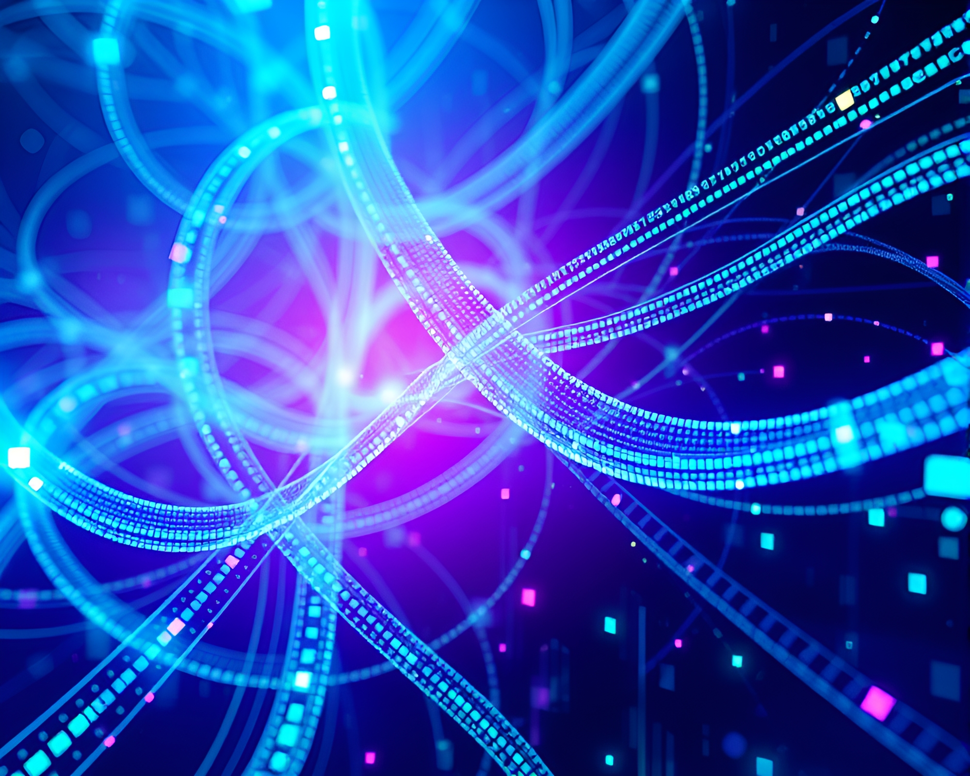 Futuristic Data Stream in Vibrant Hues – free AI stock image