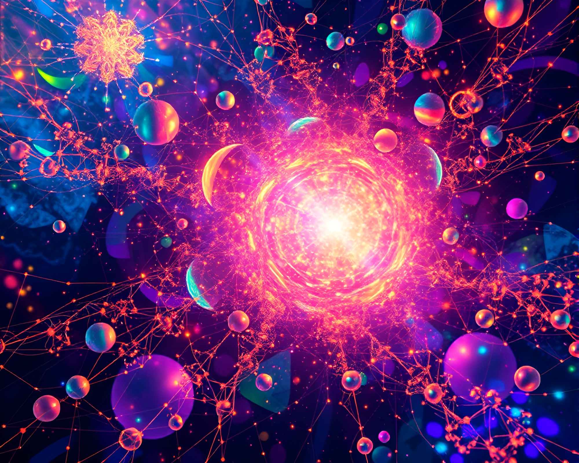 Ethereal Quantum Entanglement: A Mesmerizing Abstract Creation – free AI stock image