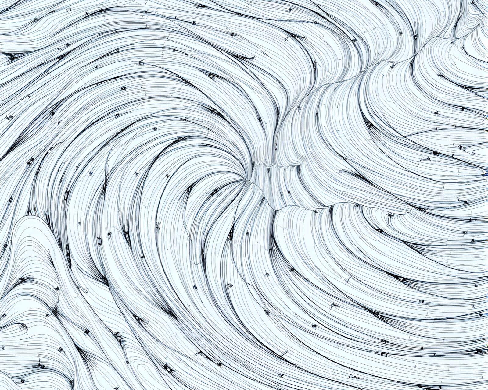 Ethereal beauty of interconnected shapes and symbols on tranquil water