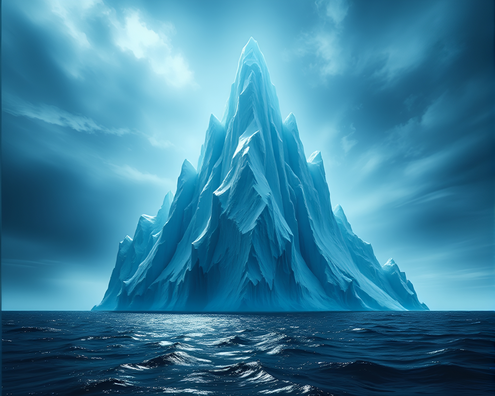 Majestic Iceberg Cathedral in Endless Ocean – free AI stock image