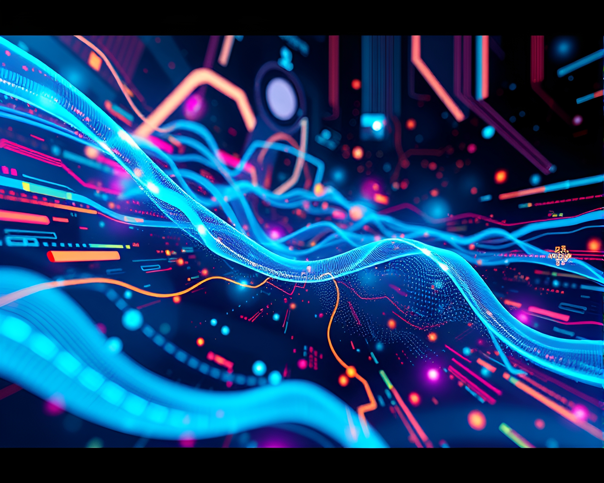 Futuristic Digital Data Stream in Abstract Design – free AI stock image