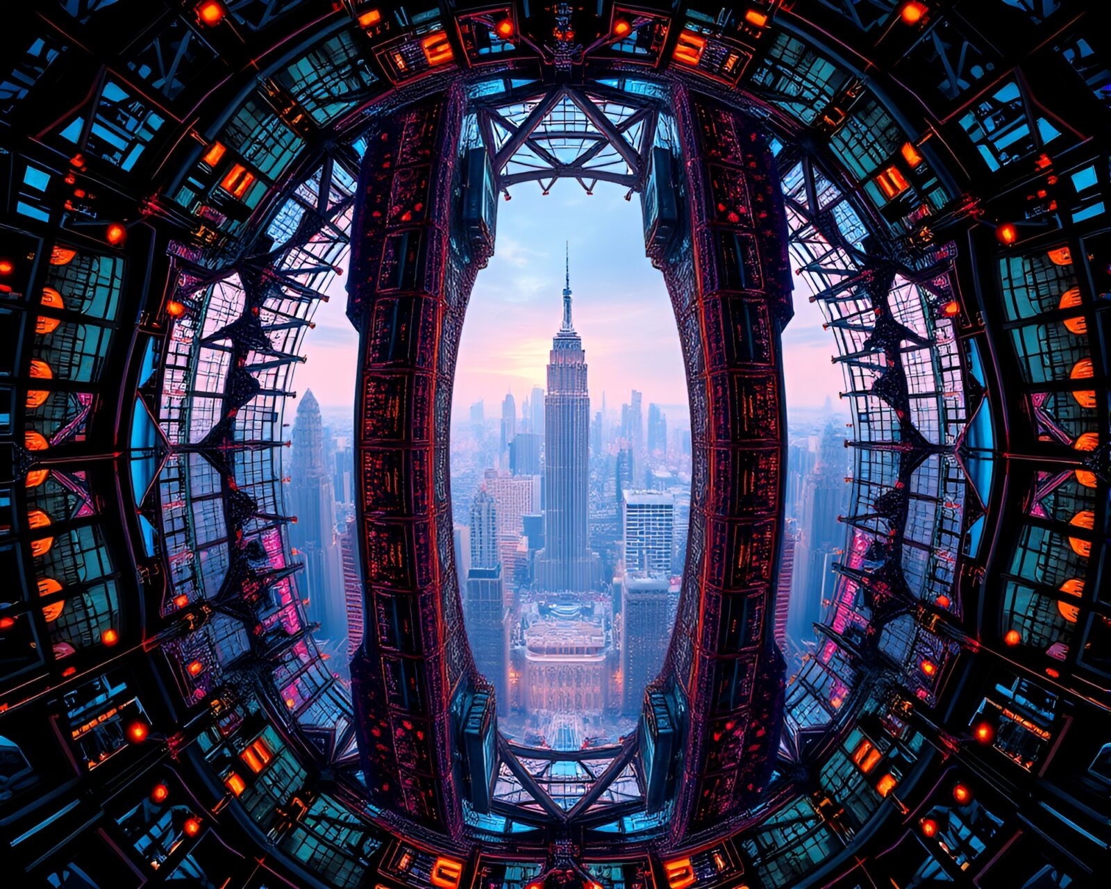 Aerial view of vibrant and intricate urban metropolis