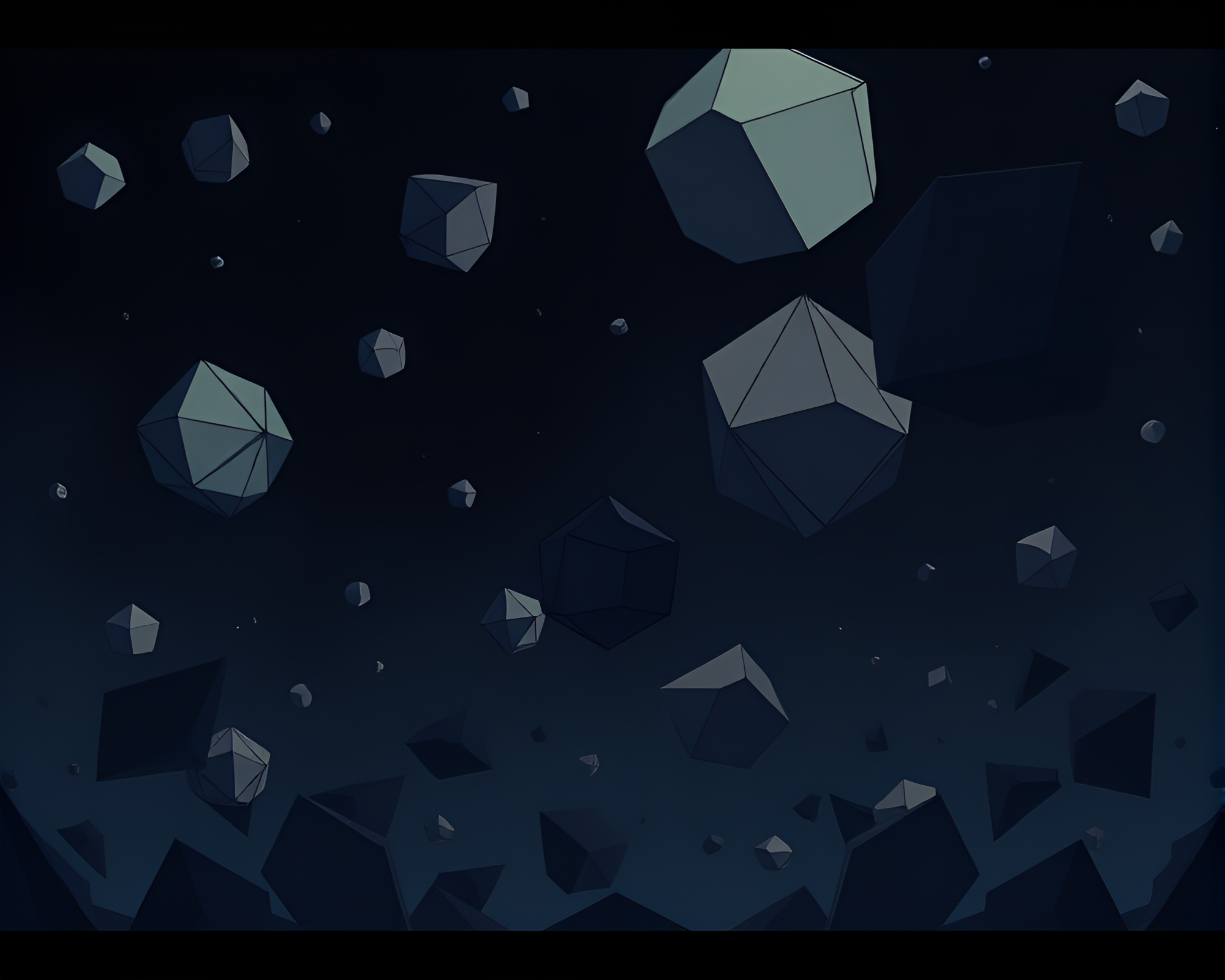 Intricate Floating Geometric Shapes in Anime Surrealism – free AI stock image