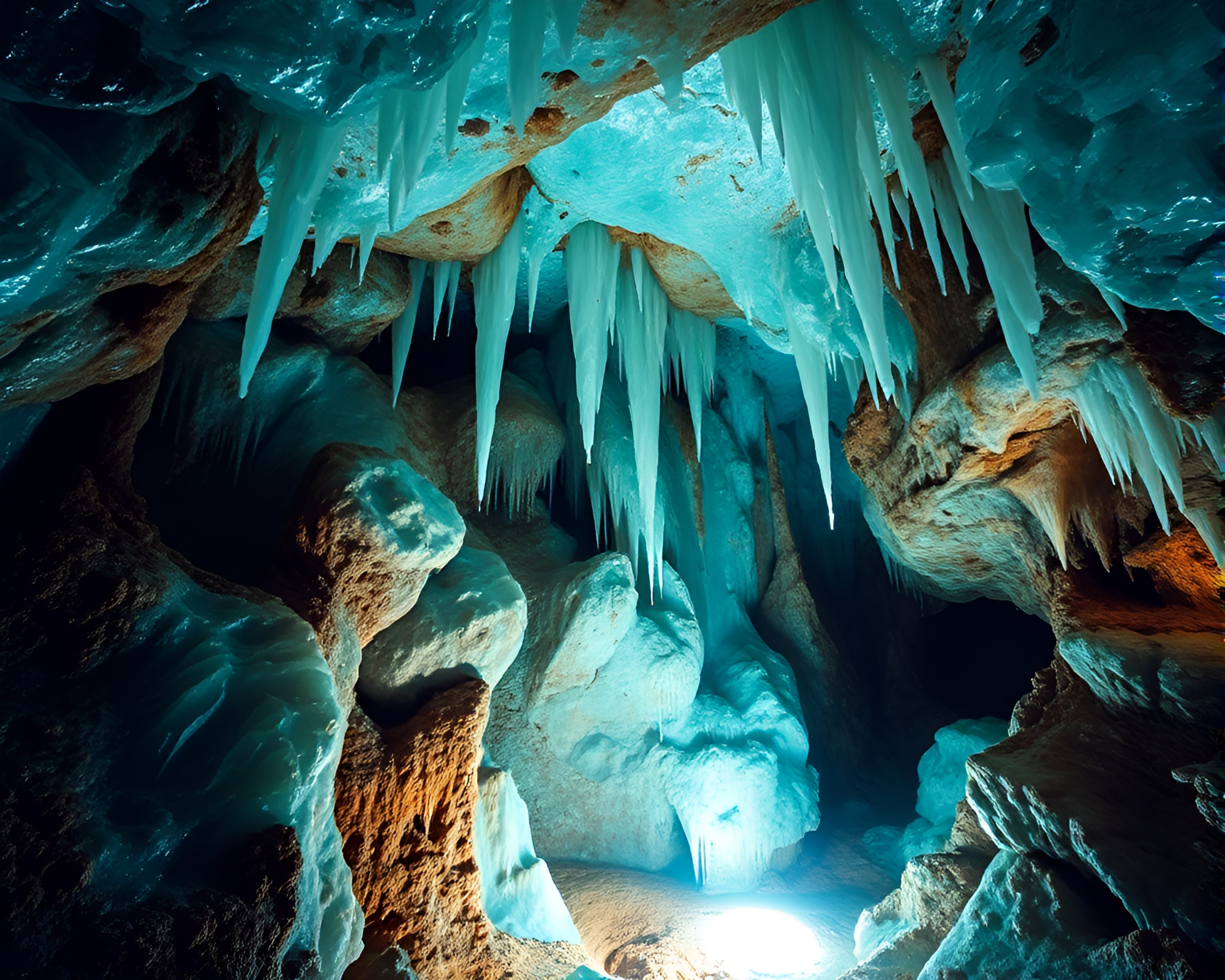Mesmerizing Beauty of a Crystal Filled Cave – free AI stock image