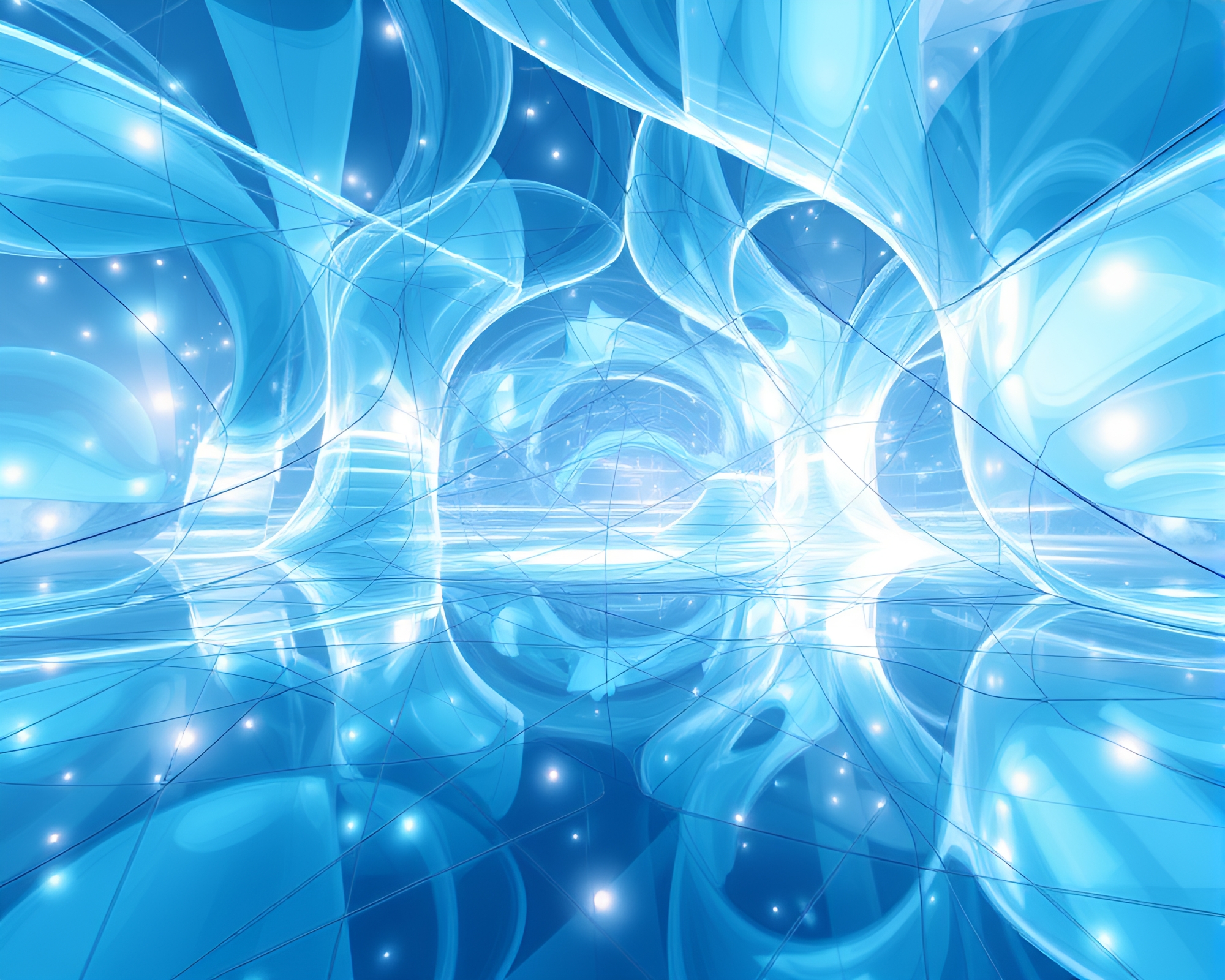Mesmerizing Ethereal Reflections in Abstract Line Drawing Artwork – free AI stock image