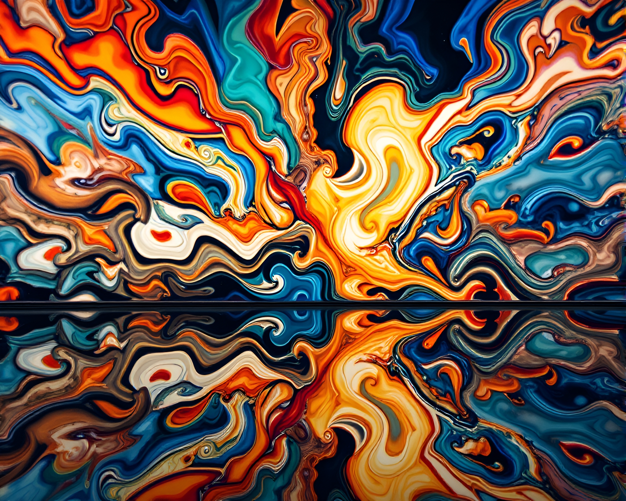 Dynamic Time-Lapse Cubist Reflection Artwork Display – free AI stock image