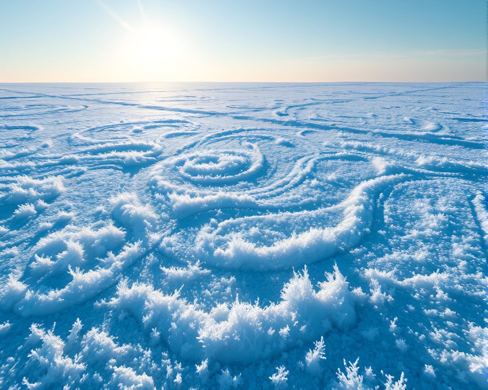 Breathtaking CGI image of radiant frost-covered plain