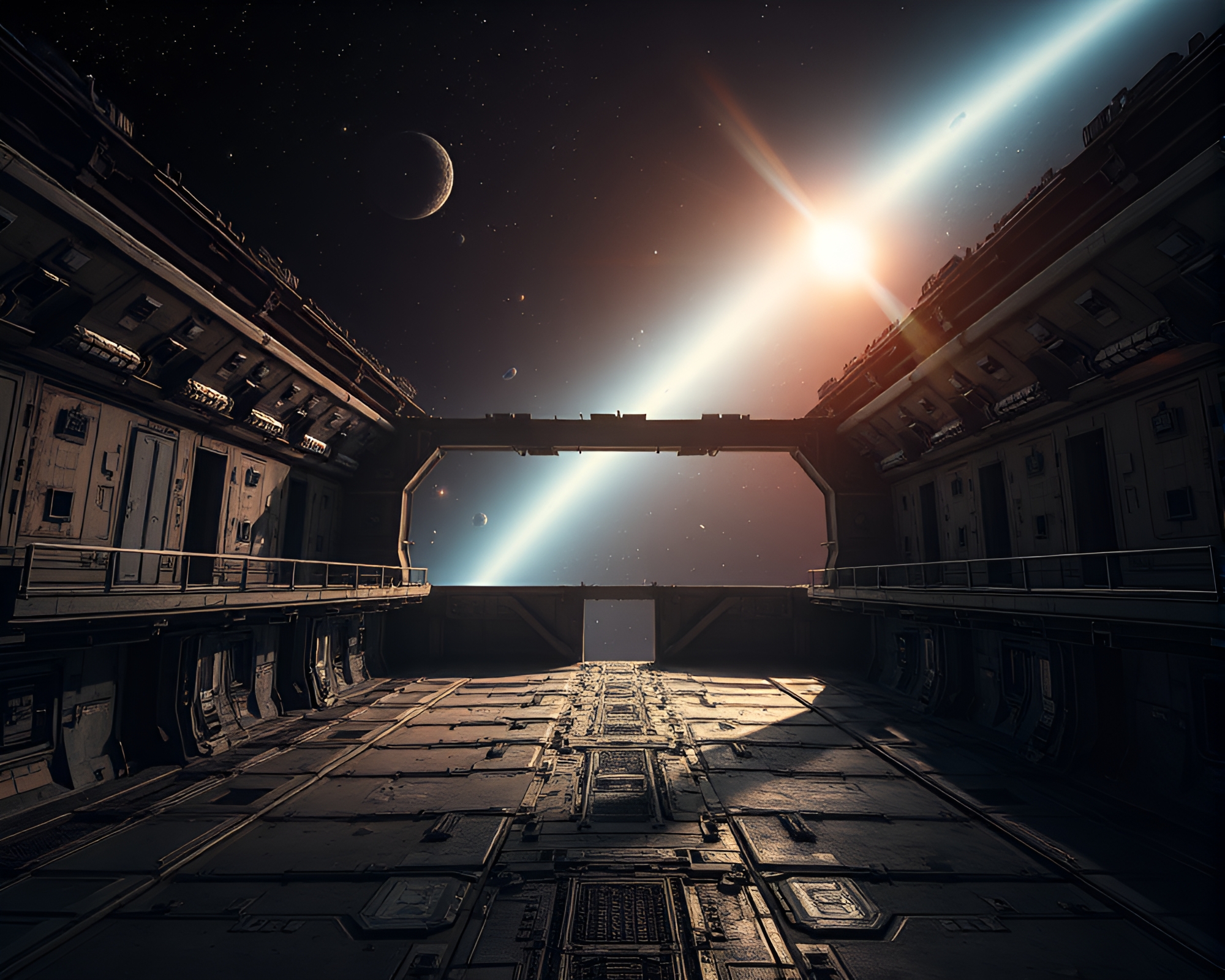Eerie Abandoned Space Station Floating in Space – free AI stock image