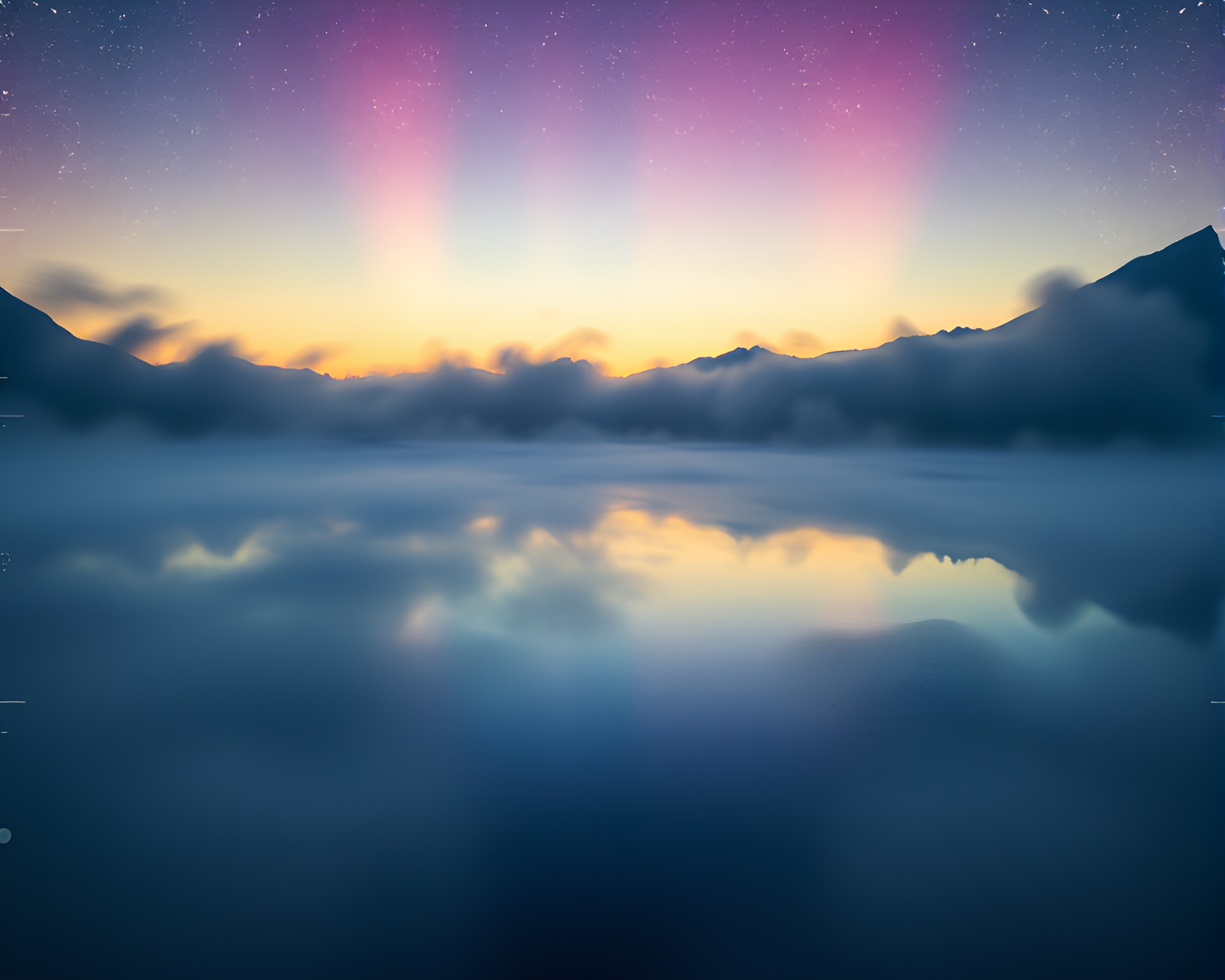 Ethereal Ink Ocean Under Starry Night Sky – free AI stock image