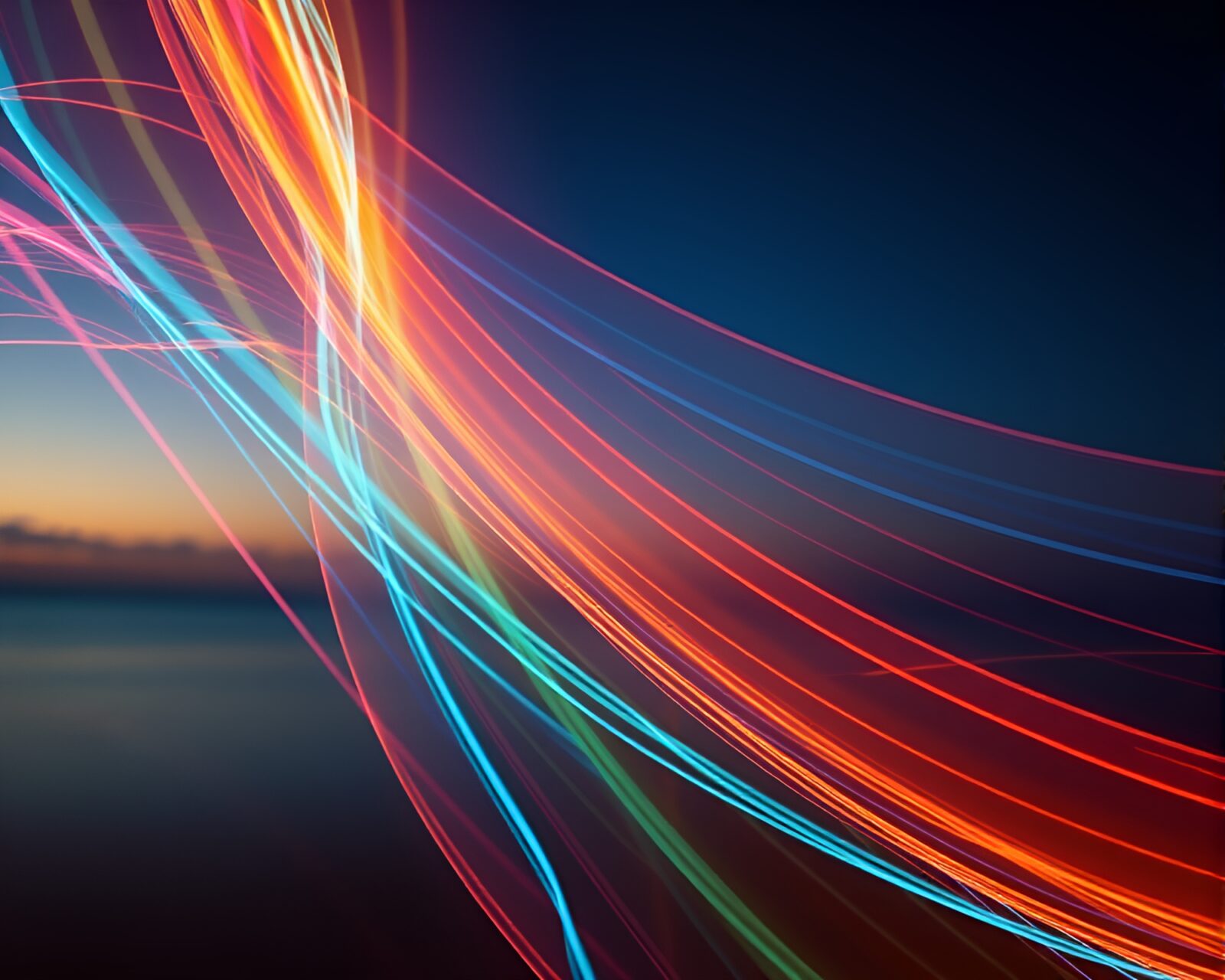 Dynamic light patterns in tranquil background create captivating art