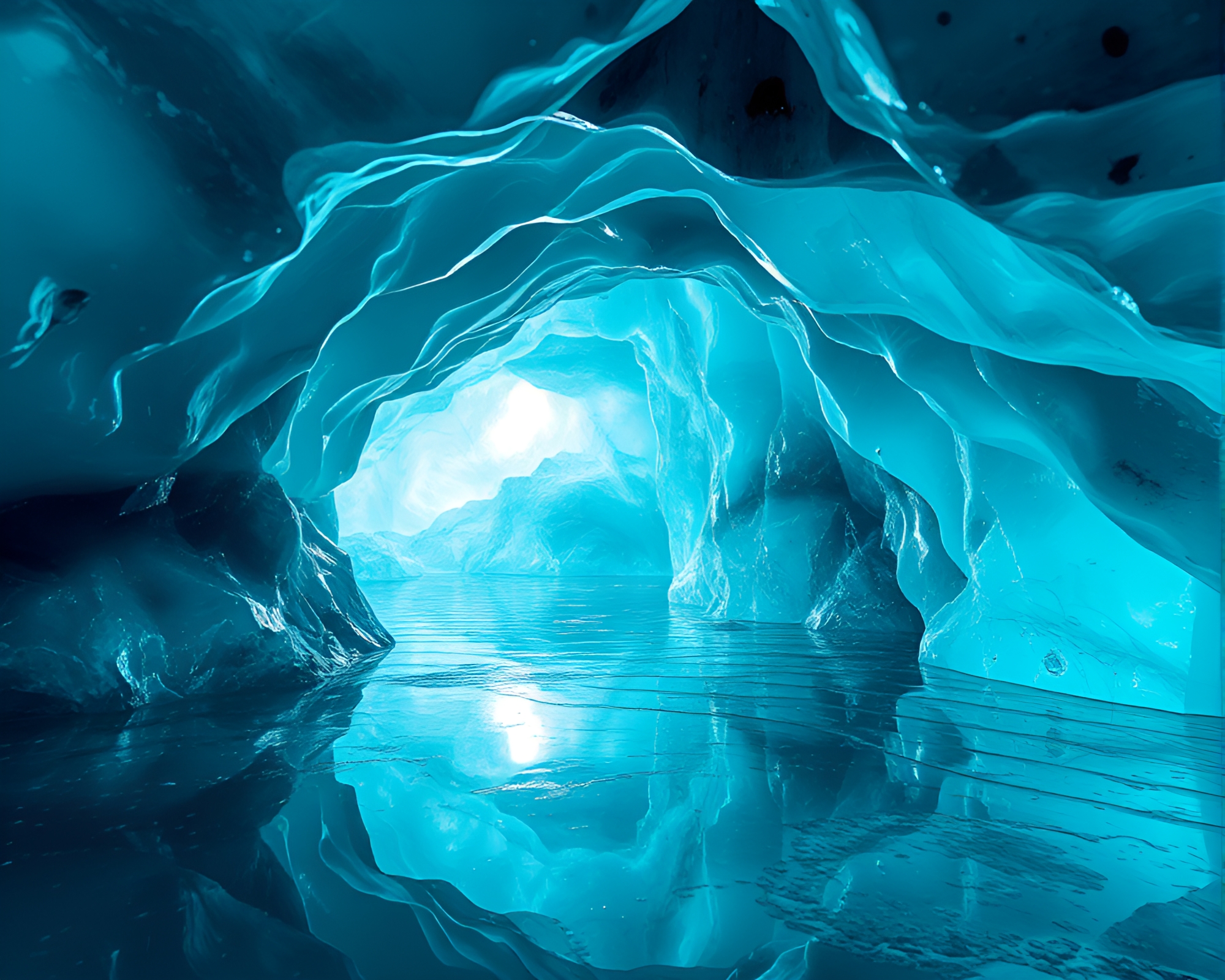 Dreamy Ice Prism Cavern Abstract Art Display – free AI stock image