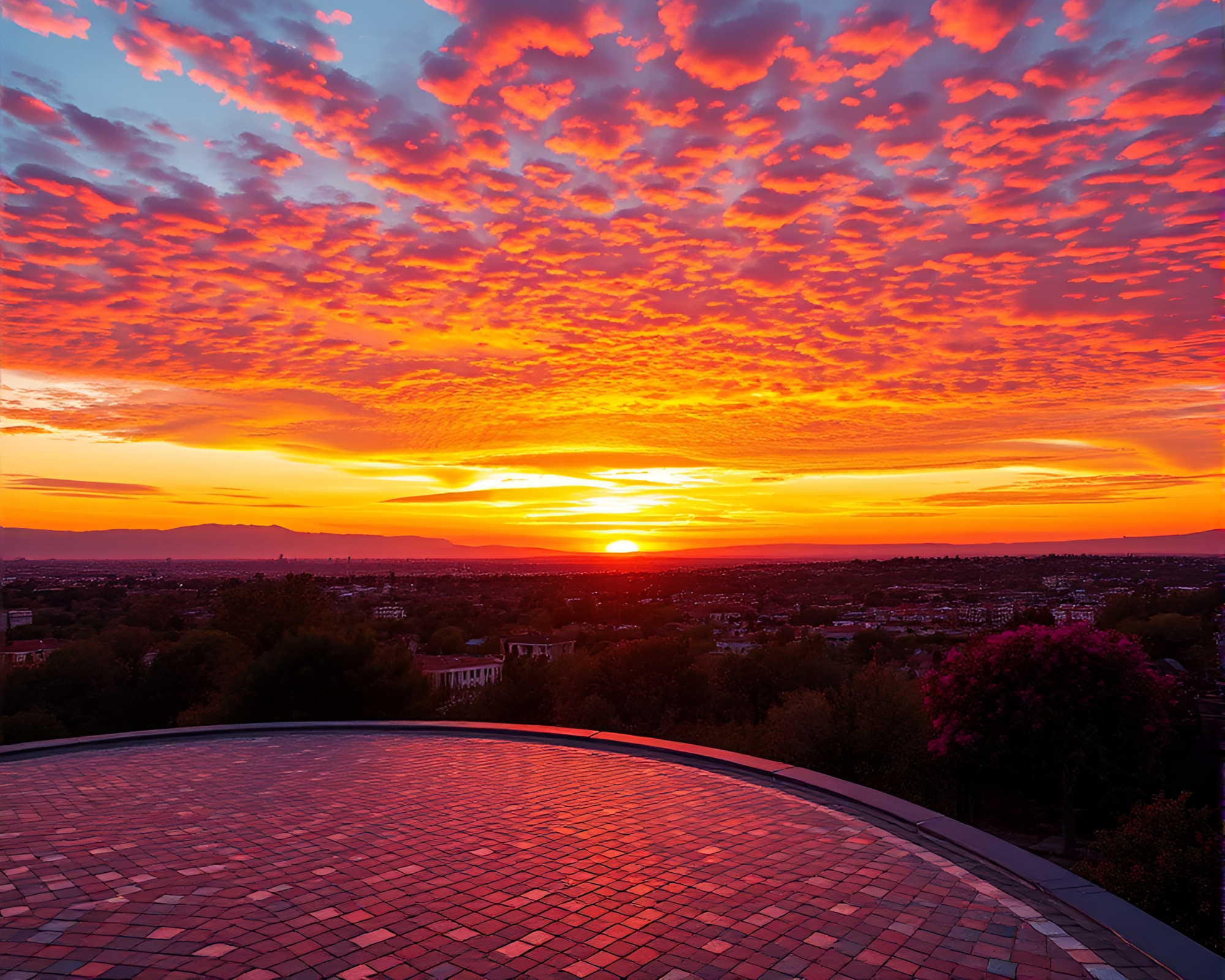 Vibrant Sunset Horizon with Solar Flare Illumination – free AI stock image
