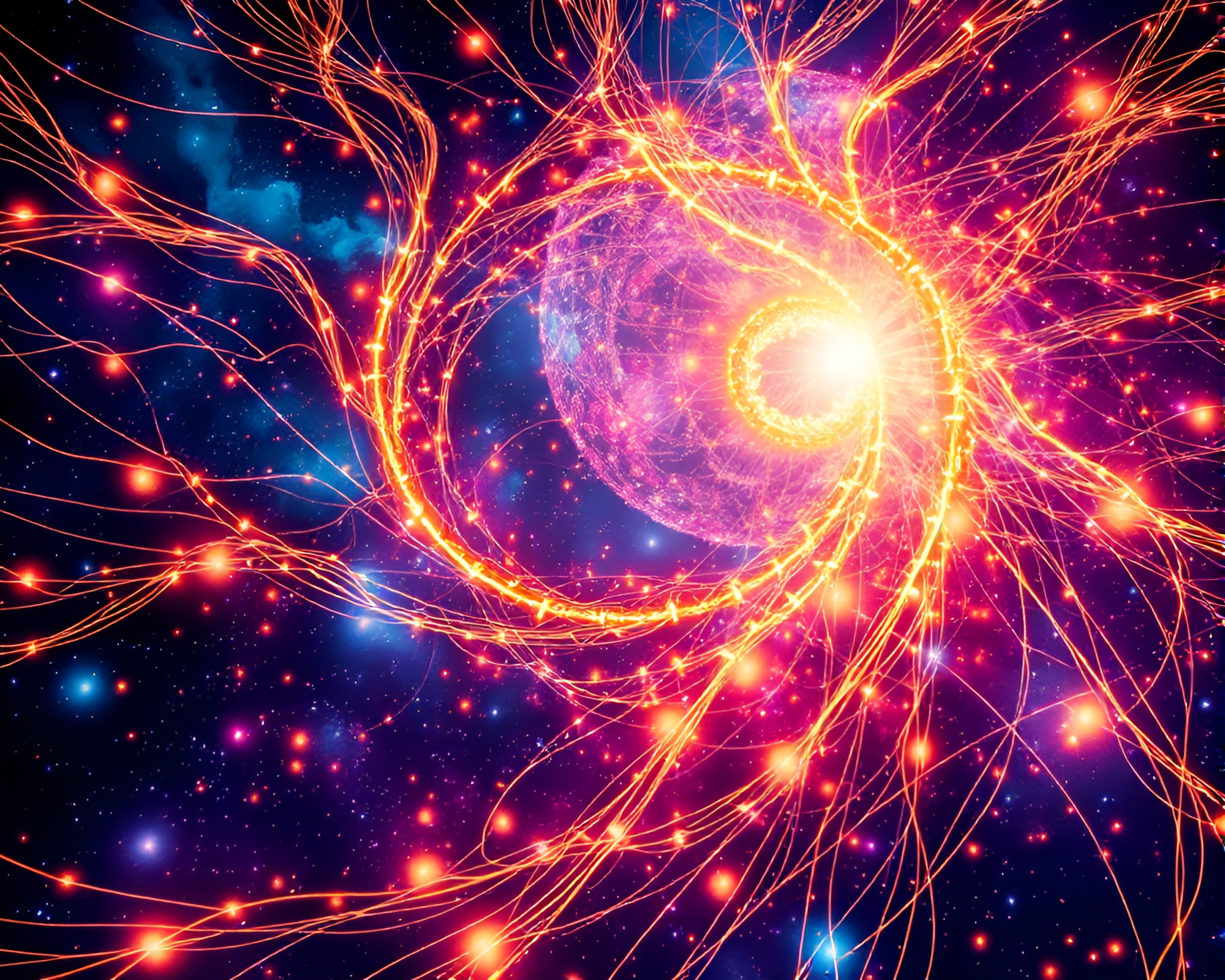 Spectral Cosmic Tapestry: Enigmatic Pop Art Display – free AI stock image