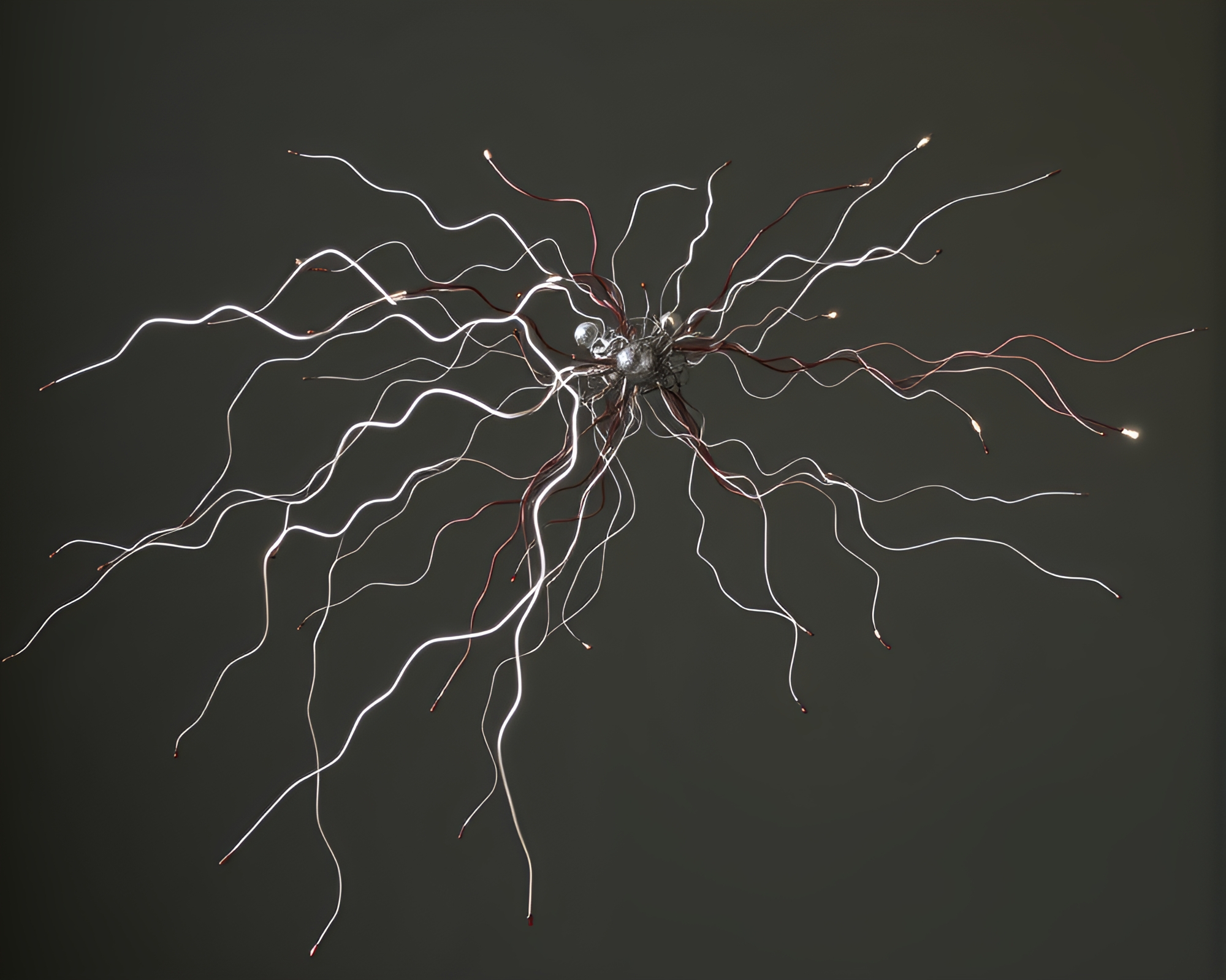Mesmerizing Kinetic Sculpture Mimics Swirling Thunderstorm – free AI stock image