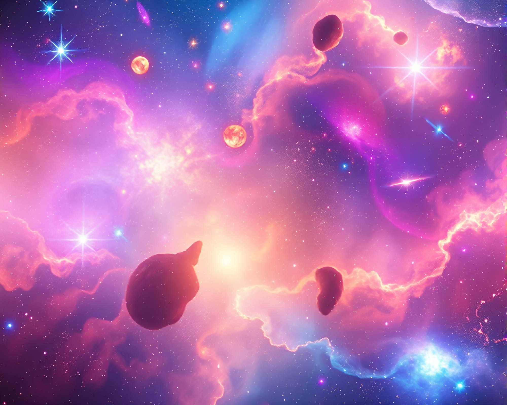 Mesmerizing Cosmic Galaxy Wonderland in Deep Space – free AI stock image