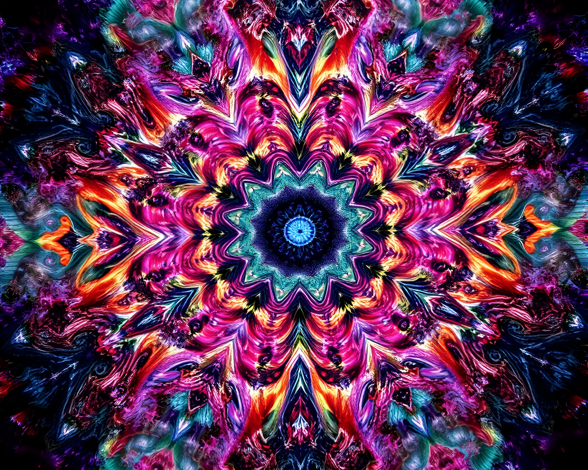 Mesmerizing Kaleidoscopic Dimension with Vibrant Colors – free AI stock image