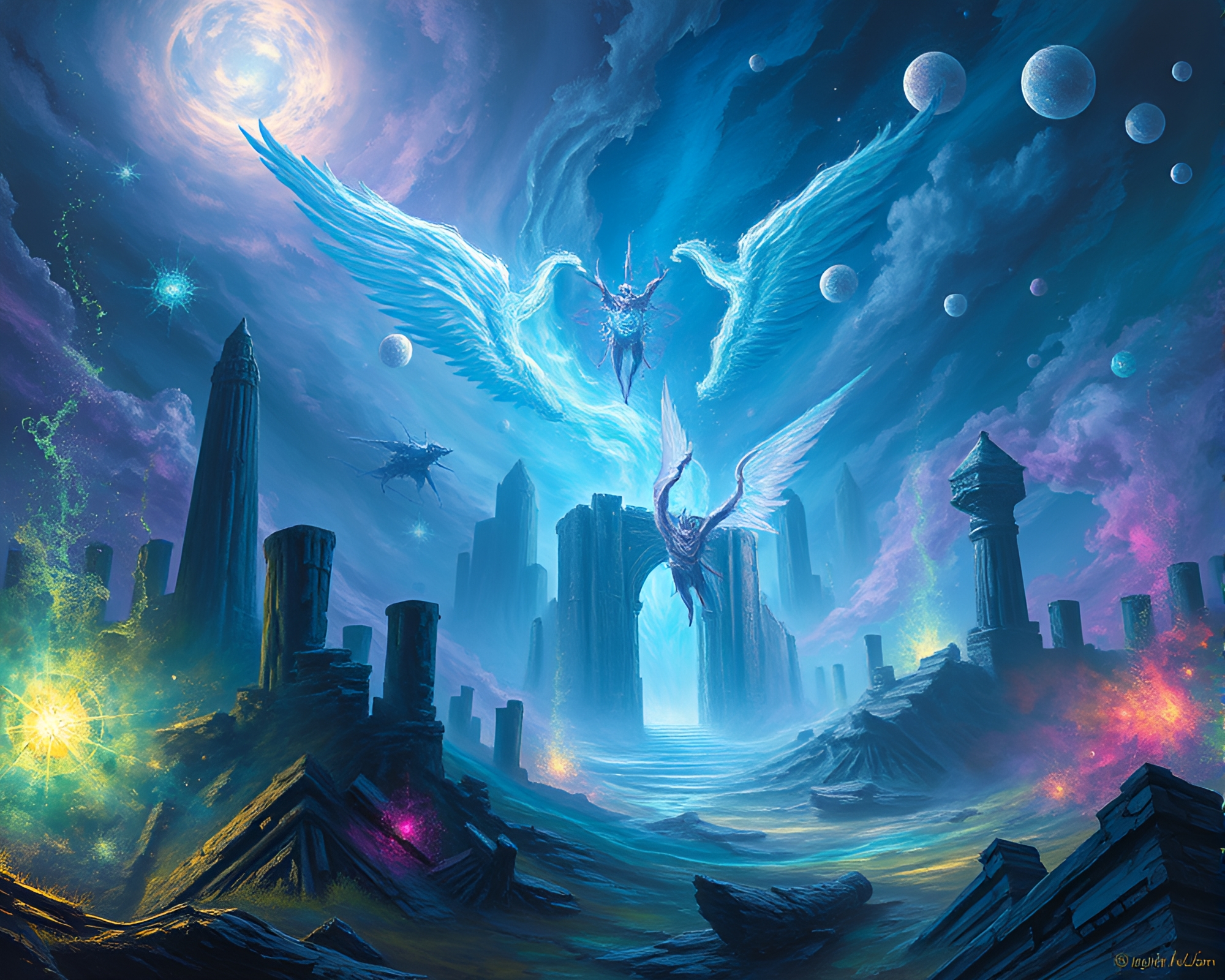 Ethereal Spectral Battlefield: A Mystical Encounter Beyond Reality – free AI stock image