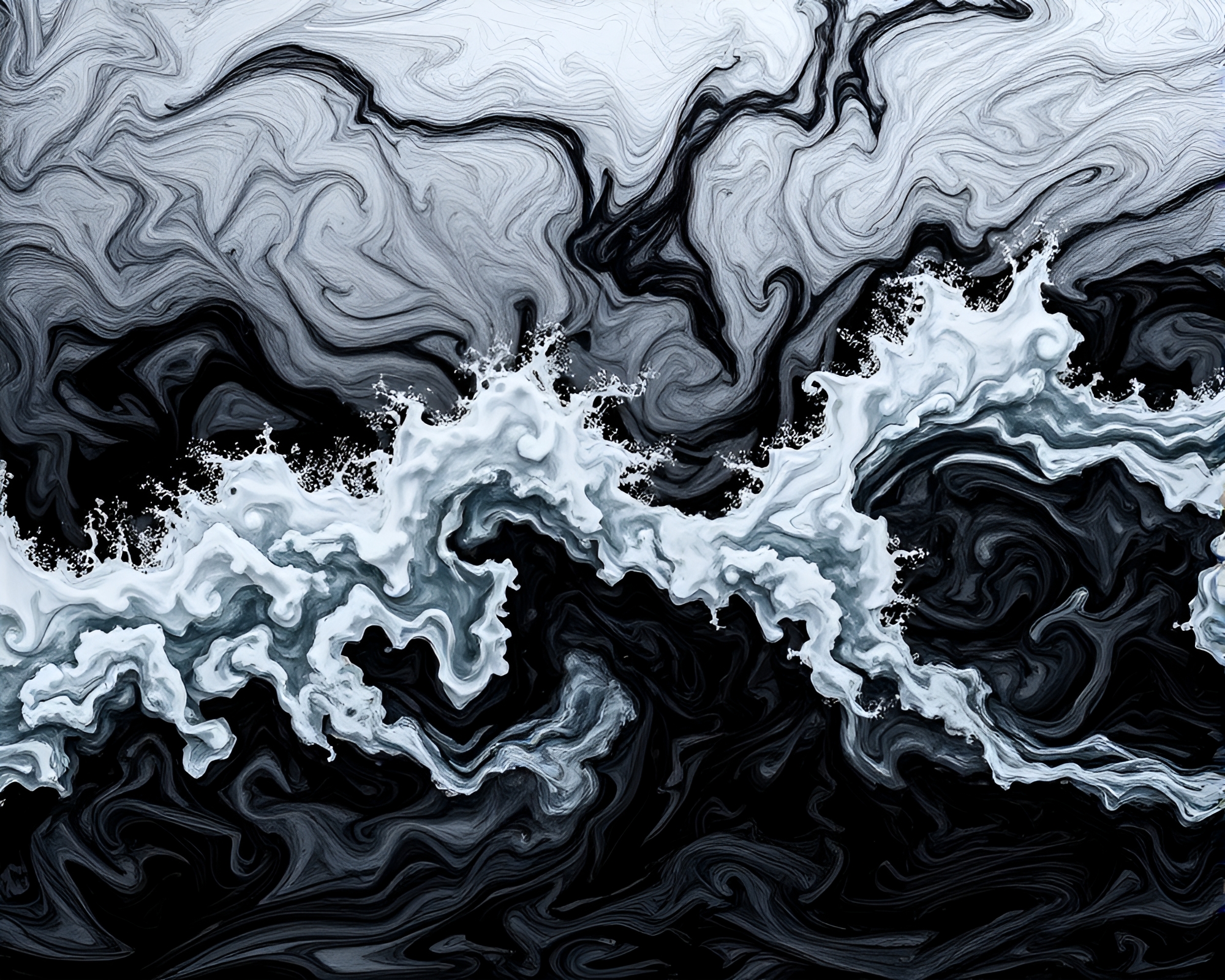 Surreal Ink Ocean Swirls in Brooding Storm – free AI stock image