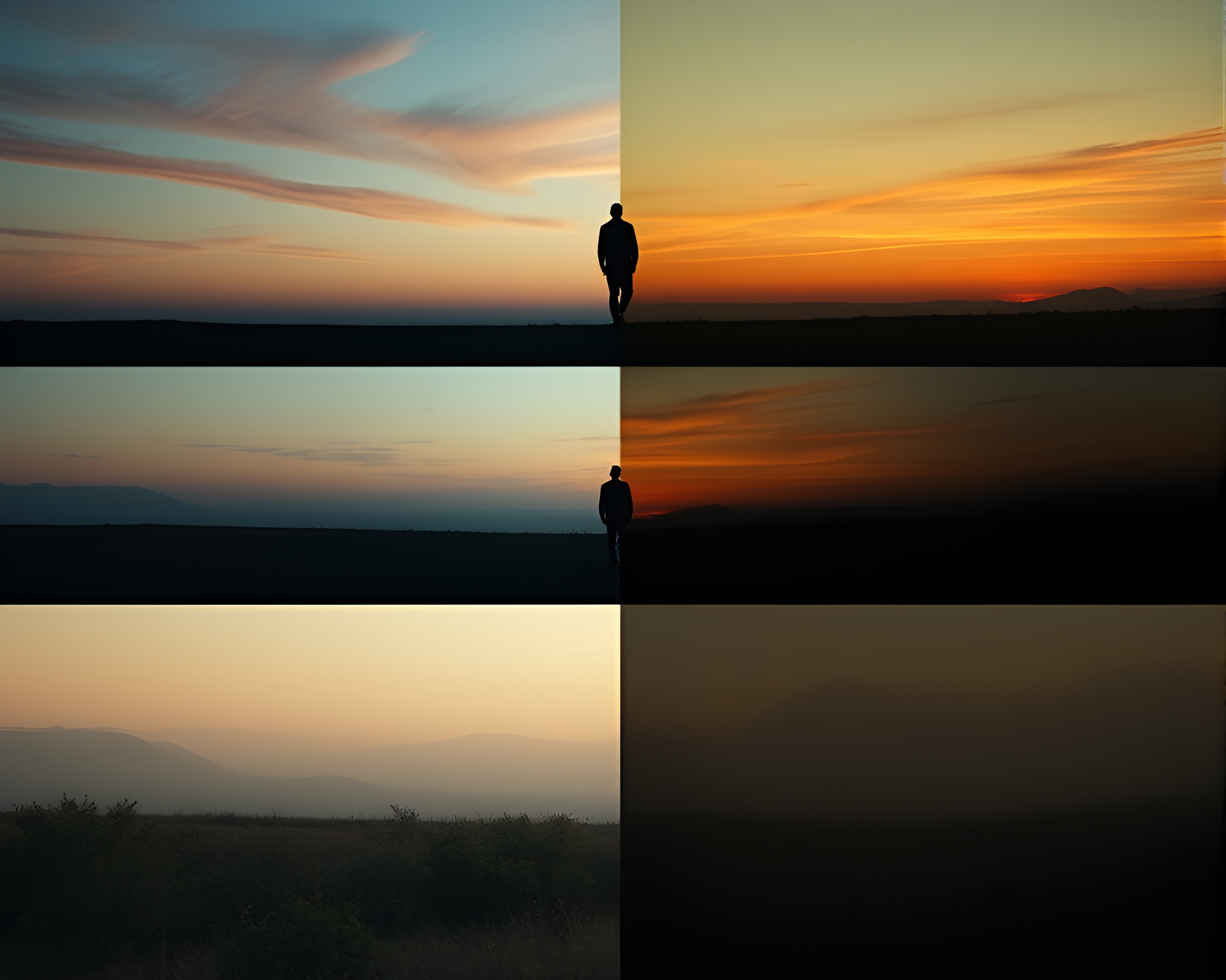 Capturing Serenity: Time-Lapse Wanderer in Ever-Changing Landscape – free AI stock image