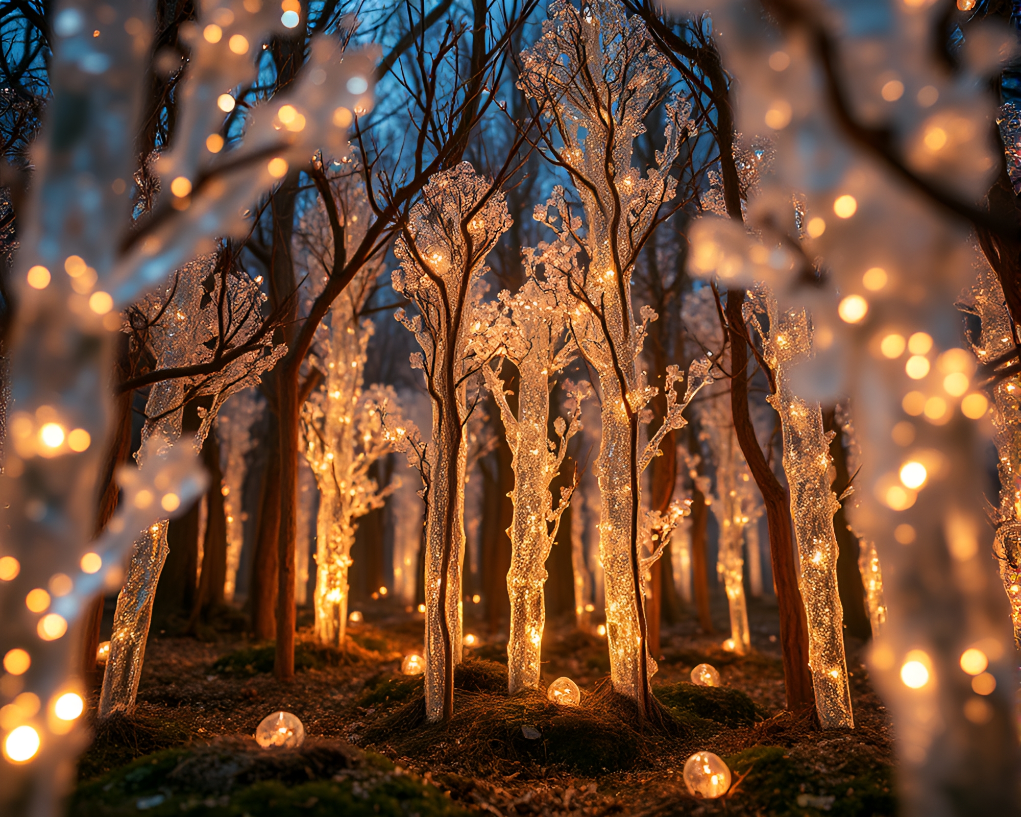 Silicon Crystal Forest: Intricate Line Drawing Wonderland – free AI stock image