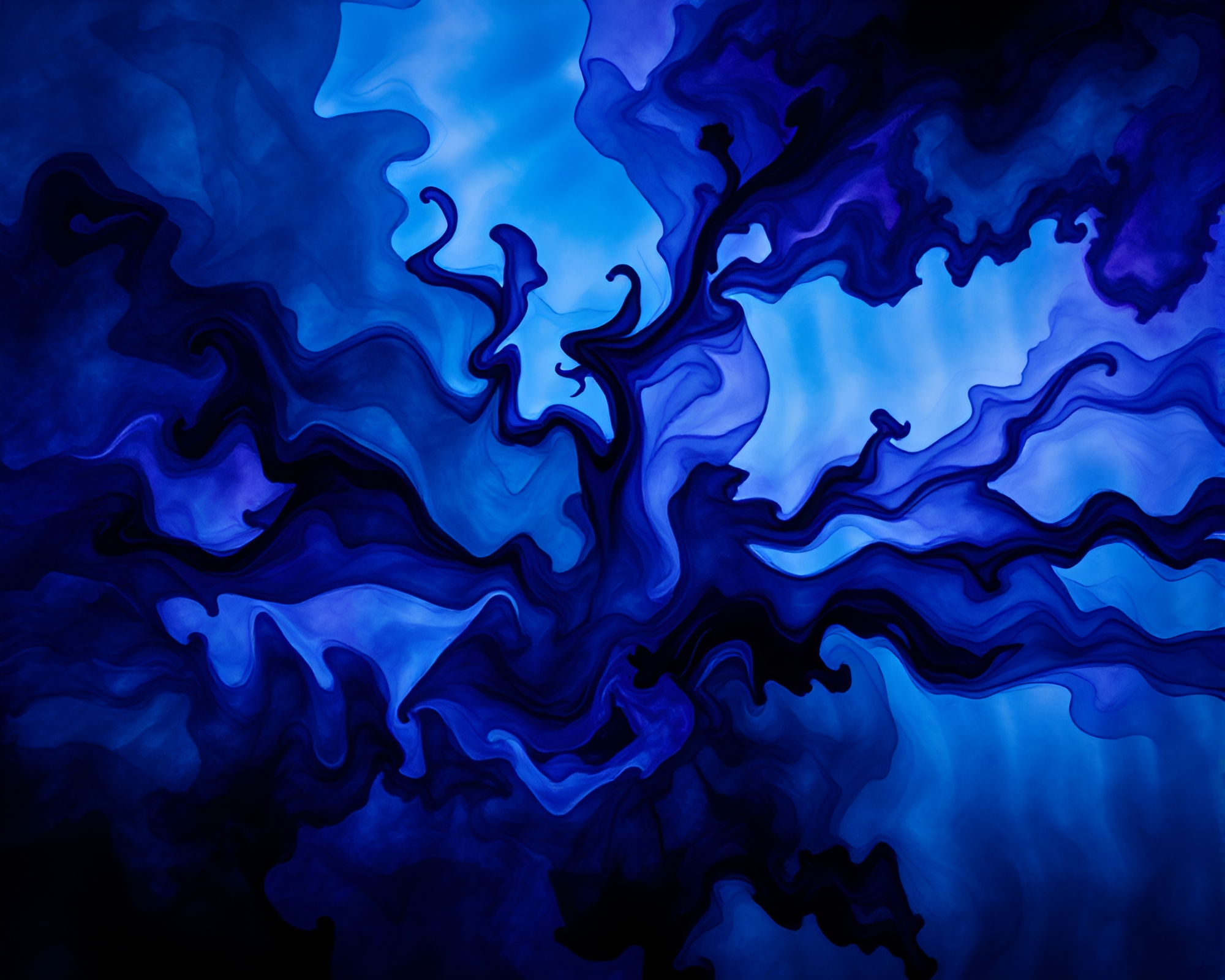 Enchanting Ocean of Swirling Ink Collage – free AI stock image