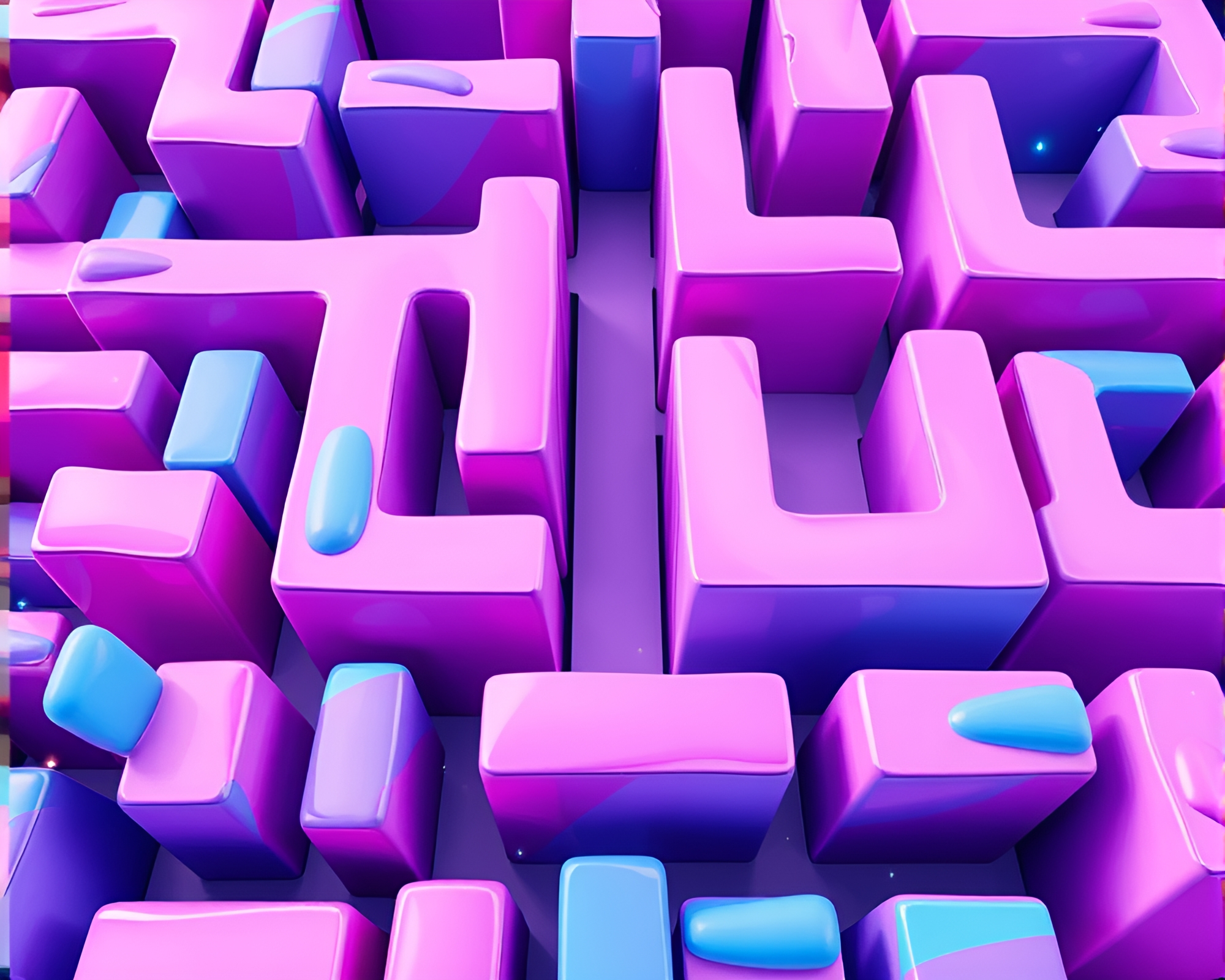 Vibrant Candy-Colored Maze with Edgy Design – free AI stock image