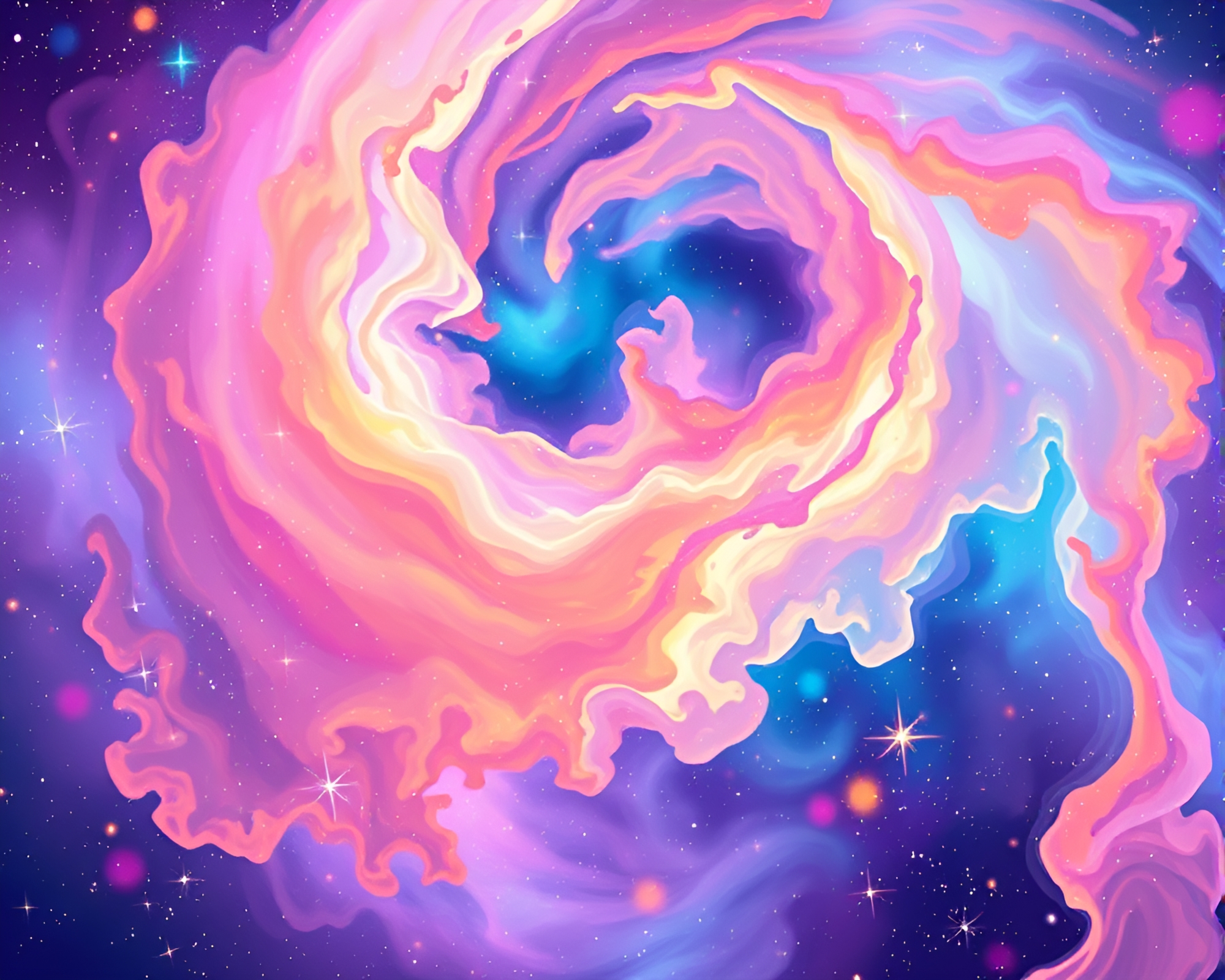 Vibrant Cosmic Nebula Fashion Accessory Illustration – free AI stock image