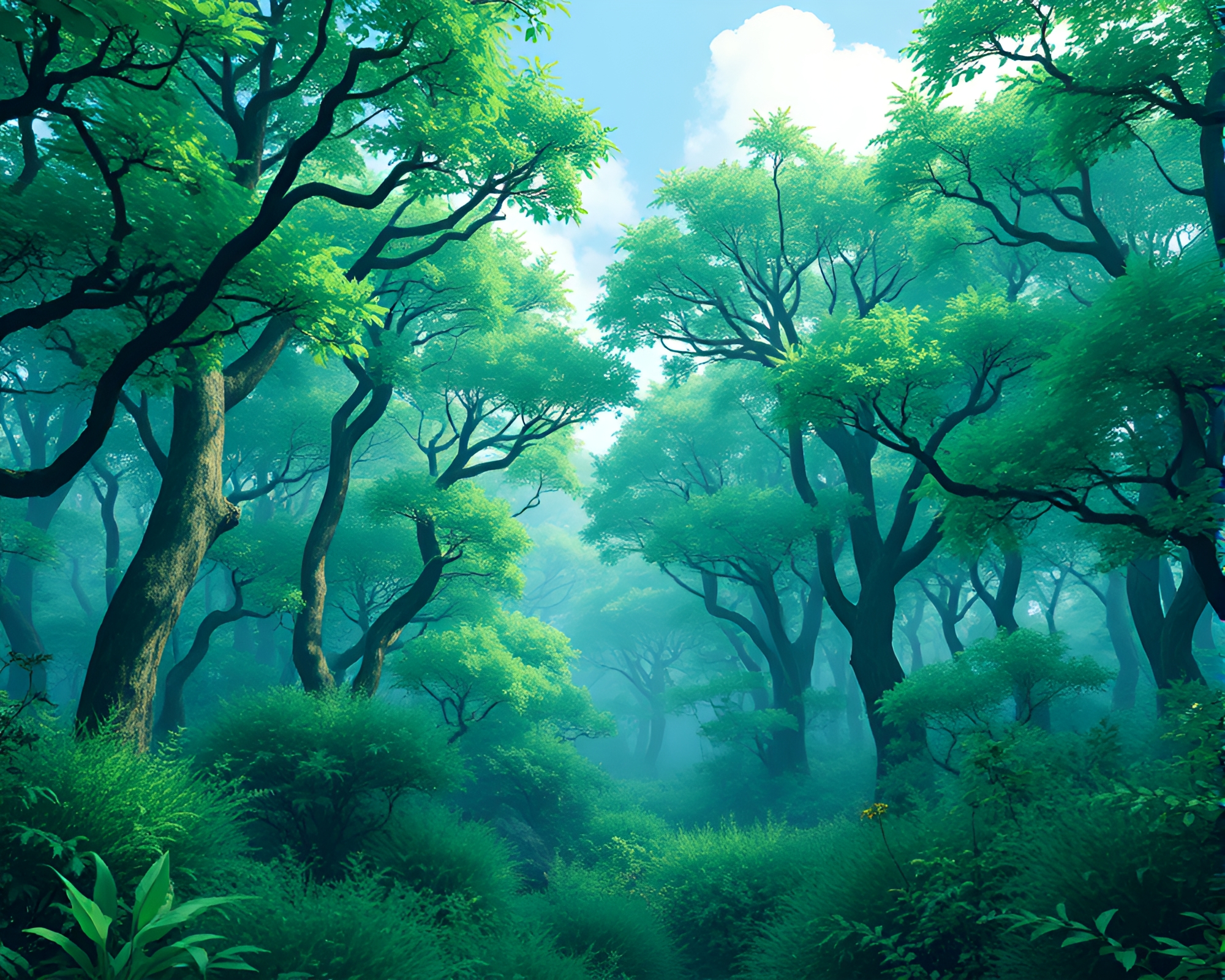 Emerald Glades Transformed: 8-Bit Glitch Art Wonderland – free AI stock image