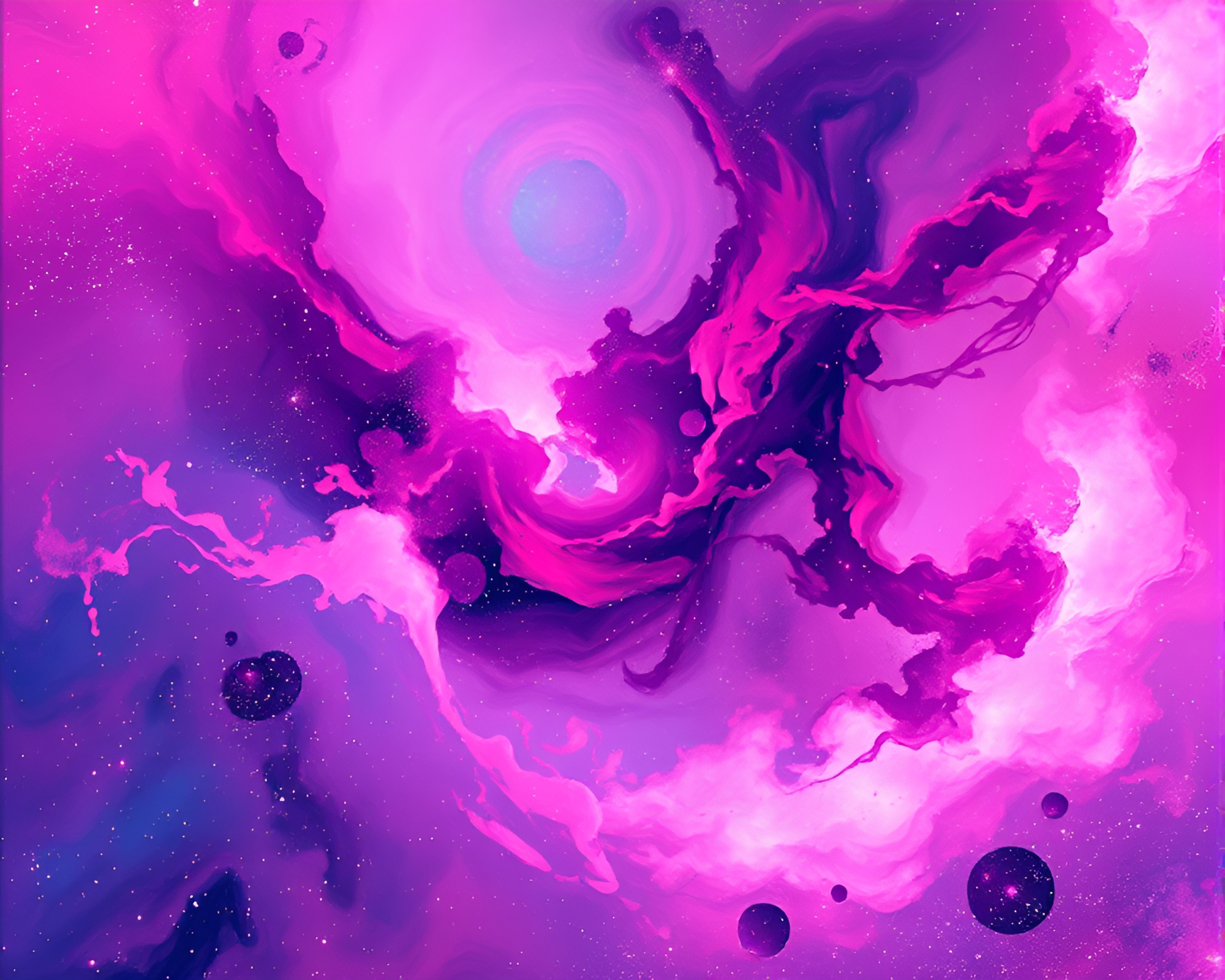 Chaos and Beauty: Cosmic Nebula Impressionism – free AI stock image