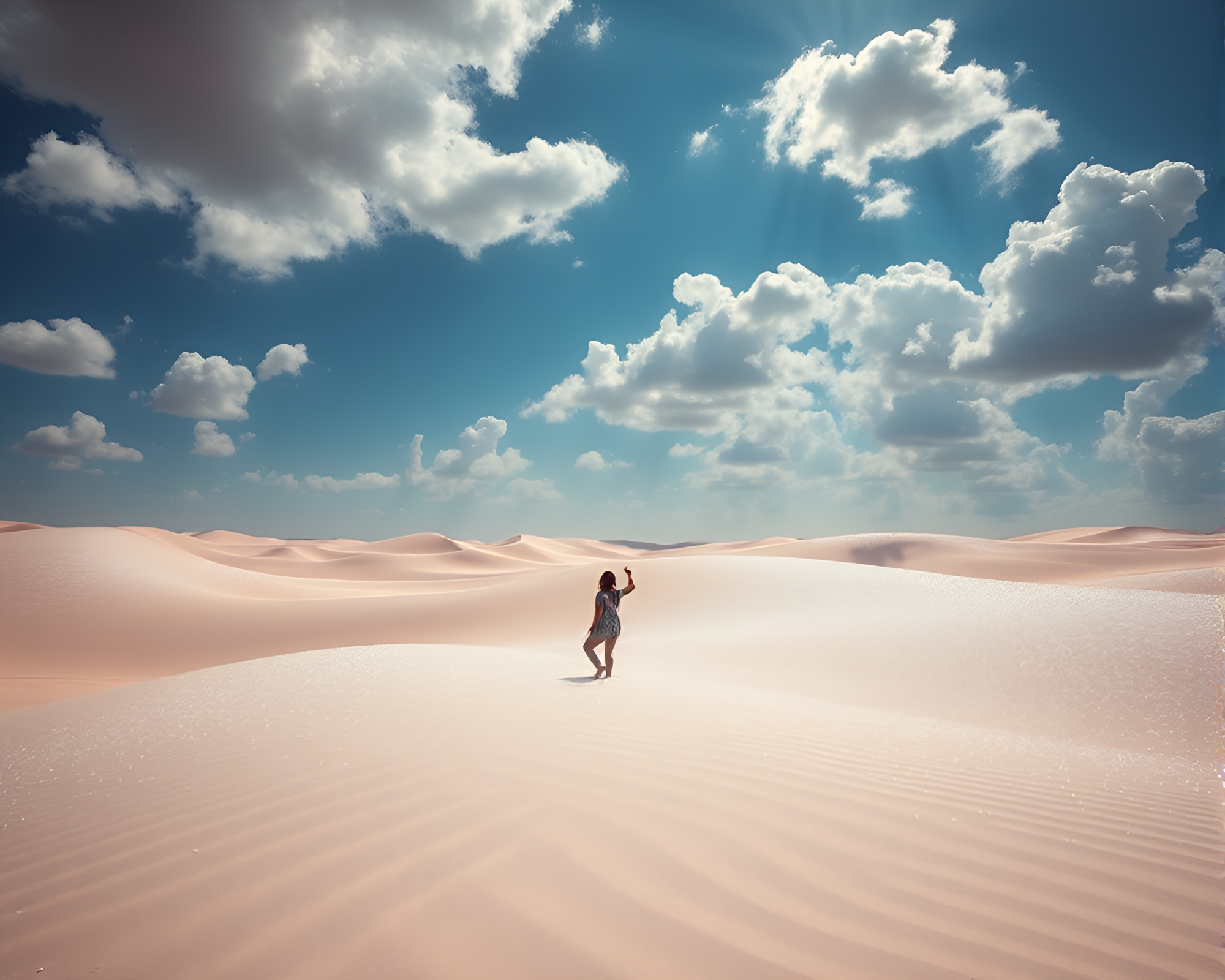 Surreal Crystalline Desert Landscape: Mesmerizing Play of Light – free AI stock image
