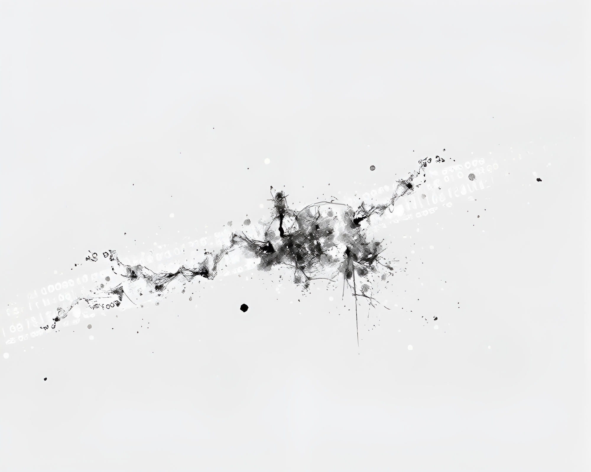 Ethereal Futuristic Digital Data Stream Charcoal Sketch – free AI stock image