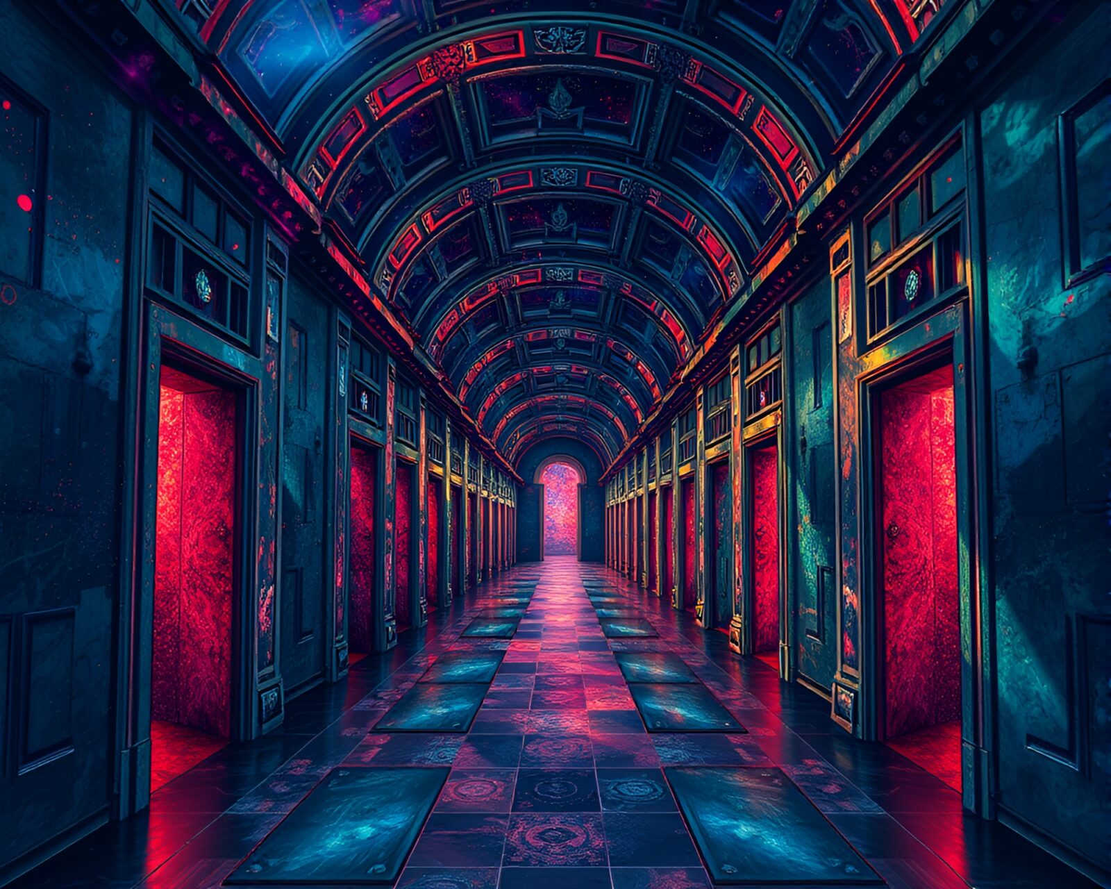 A captivating cosmic-inspired modern art piece with vibrant colors.
