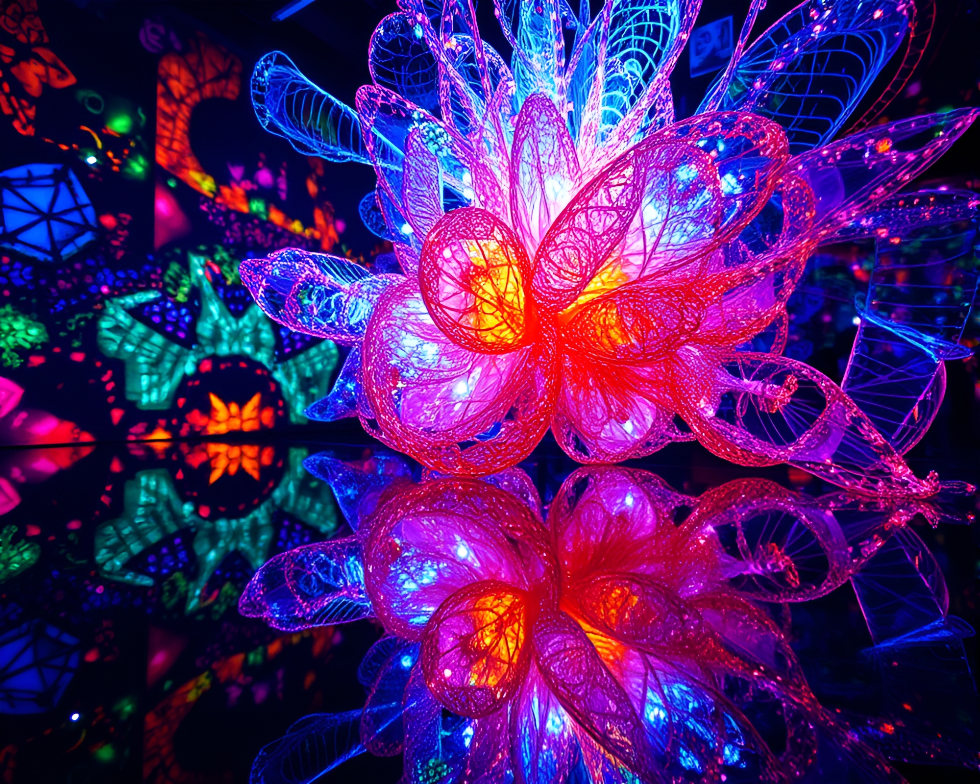 Intricate and Dynamic Reflections of Mystical Kinetic Sculpture – free AI stock image