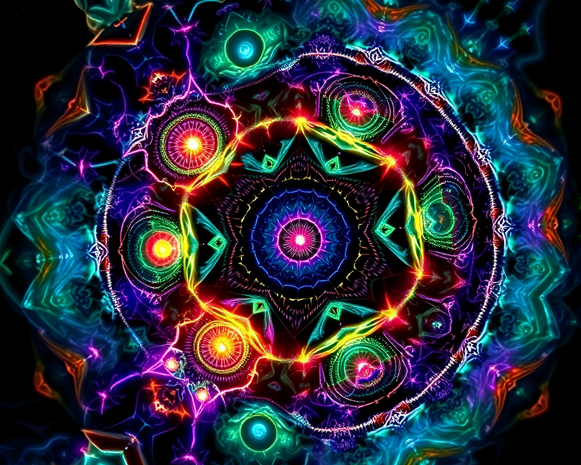 Intricate Fractal Geometry: Mesmerizing Patterns and Vibrant Colors – free AI stock image