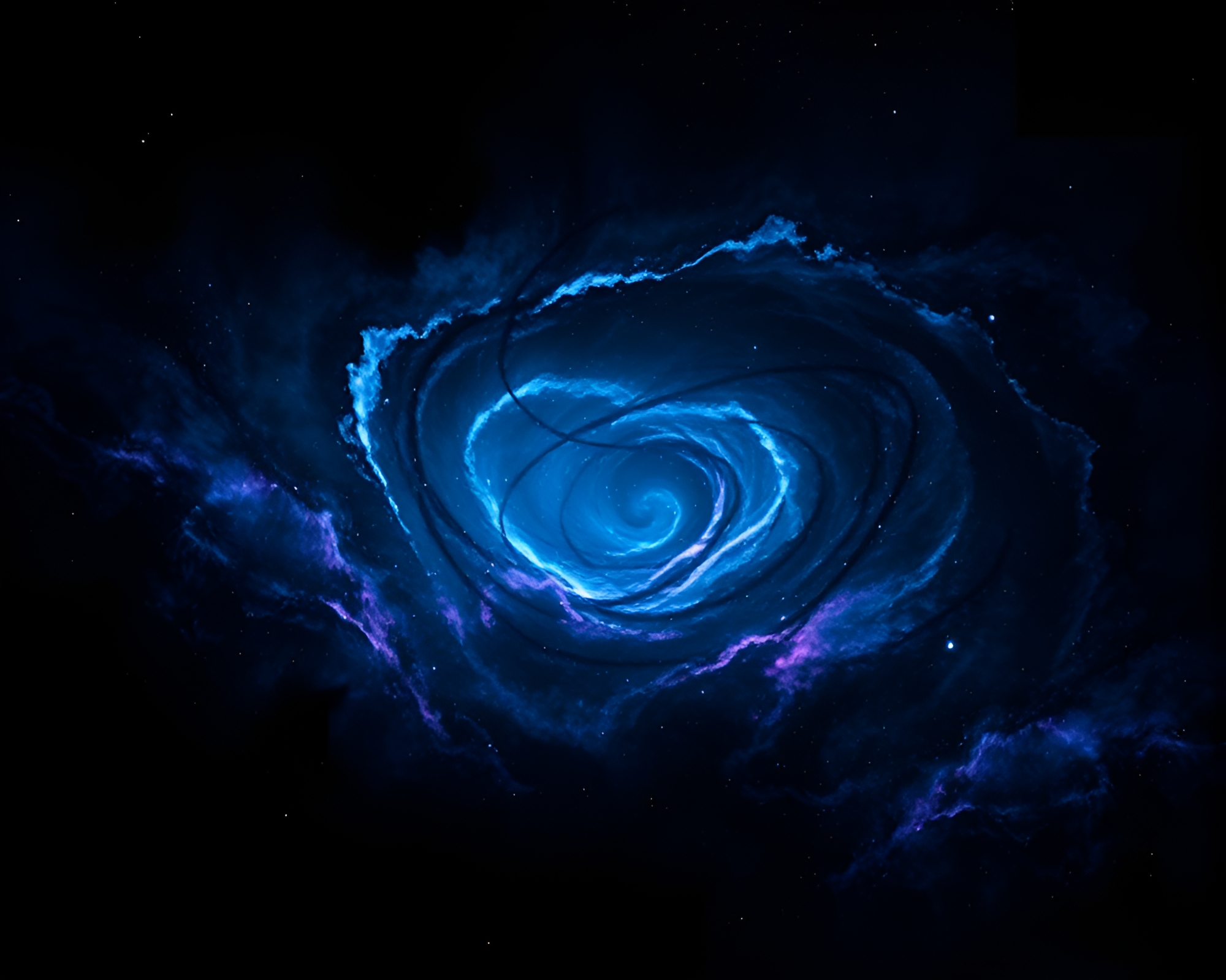 Intriguing Cosmic Nebula Swirl in Noir Graphic Style – free AI stock image